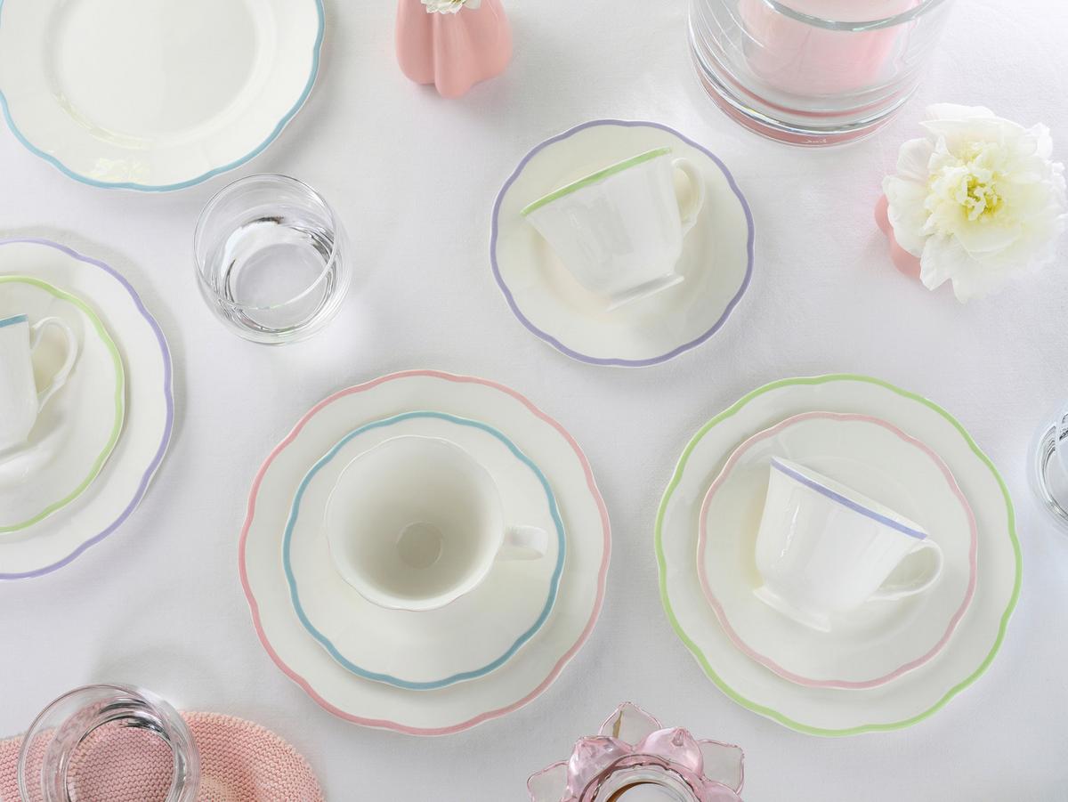 Kaffeeservice 12-teilig. Steingut, multicolor - Hellrosa/Lila, Basics, Keramik - Creatable