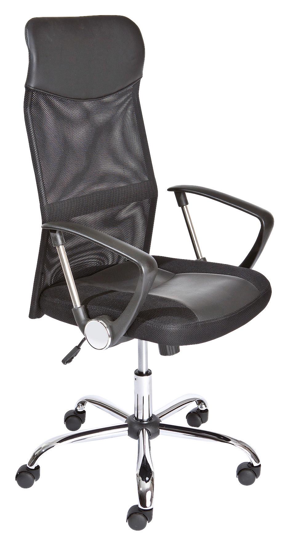 JUGENDDREHSTUHL Torino B: 61 cm Schwarz - Chromfarben/Schwarz, KONVENTIONELL, Leder/Kunststoff (64/112/59cm) - MID.YOU