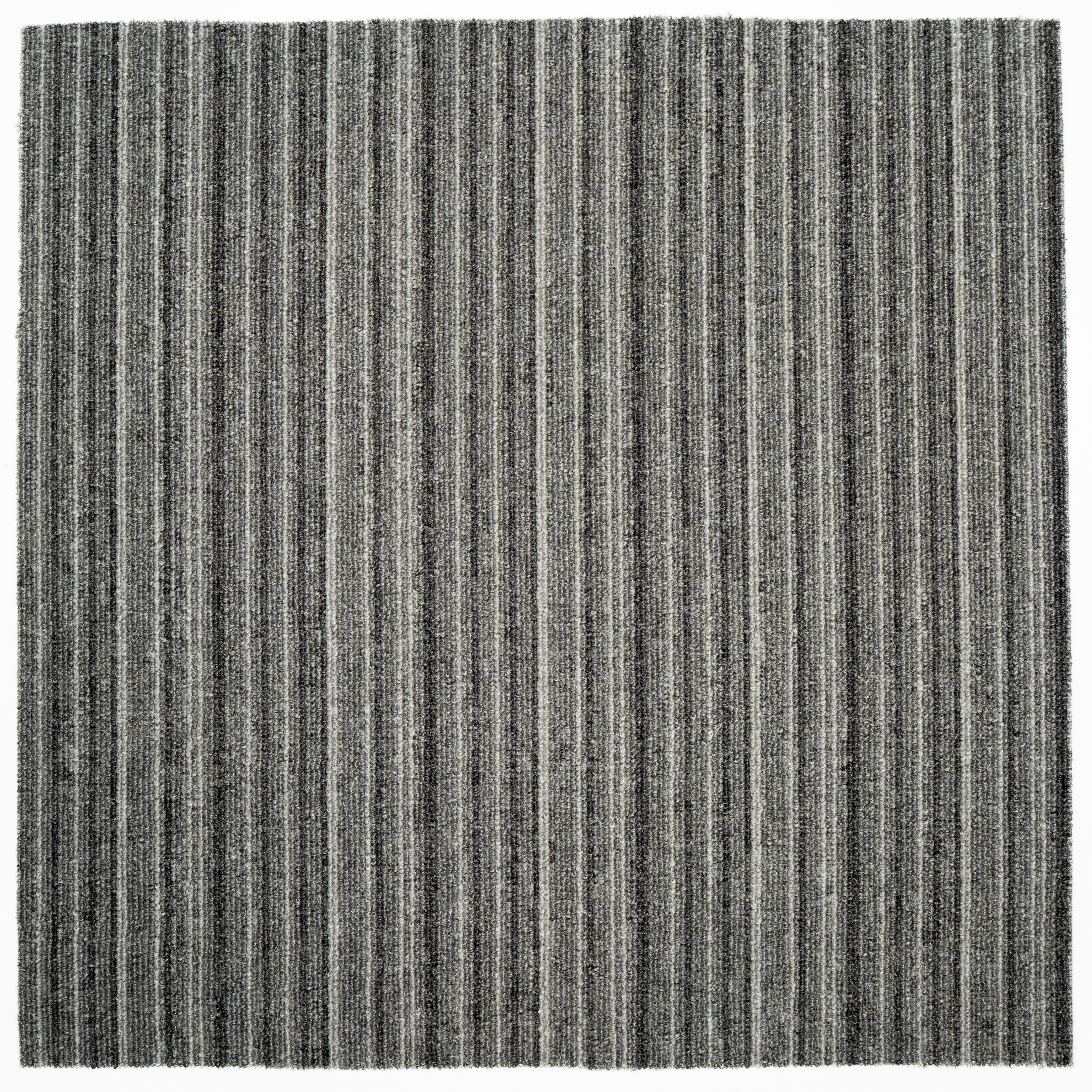 Teppichfliese Grau/Dunkelgrau Astra 50x50 cm Florhöhe 3 mm - Dunkelgrau/Grau, Basics, Textil (50/50cm)