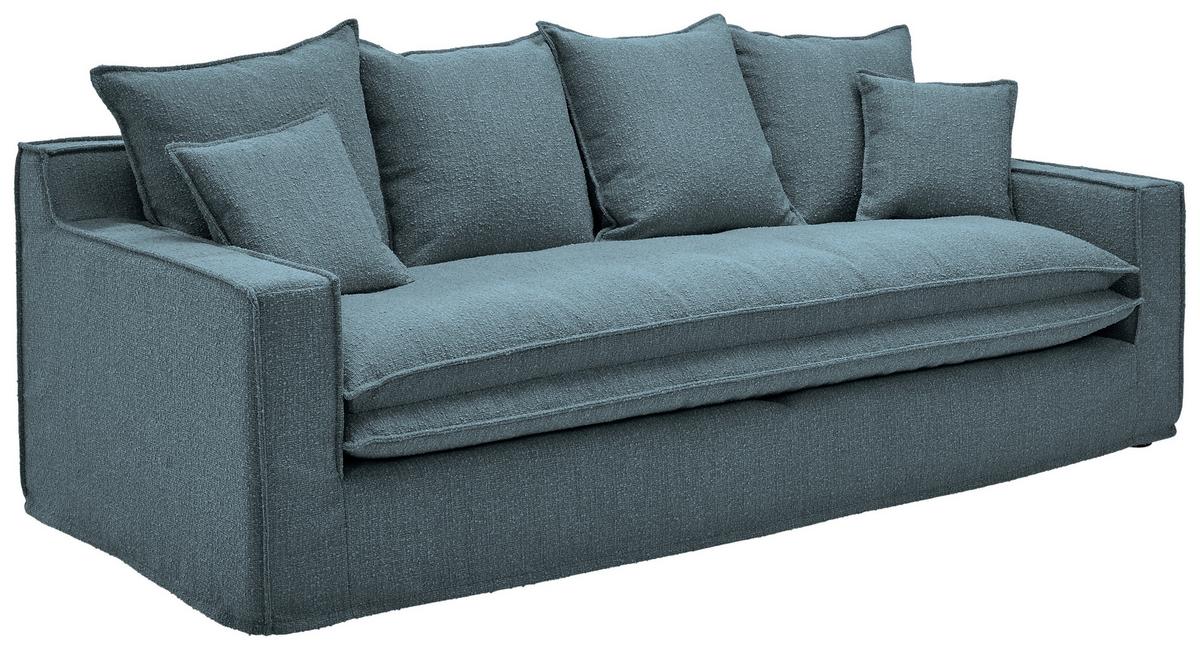 3-sitzer-sofa Aurora - Blau/Schwarz, Trend, Textil (227/92/105cm) - Livetastic