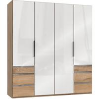 Drehtürenschrank 200cm Level, Weiß/eiche Dekor - Eichefarben/Weiß, MODERN, Glas/Holzwerkstoff (200/216/58cm) - MID.YOU