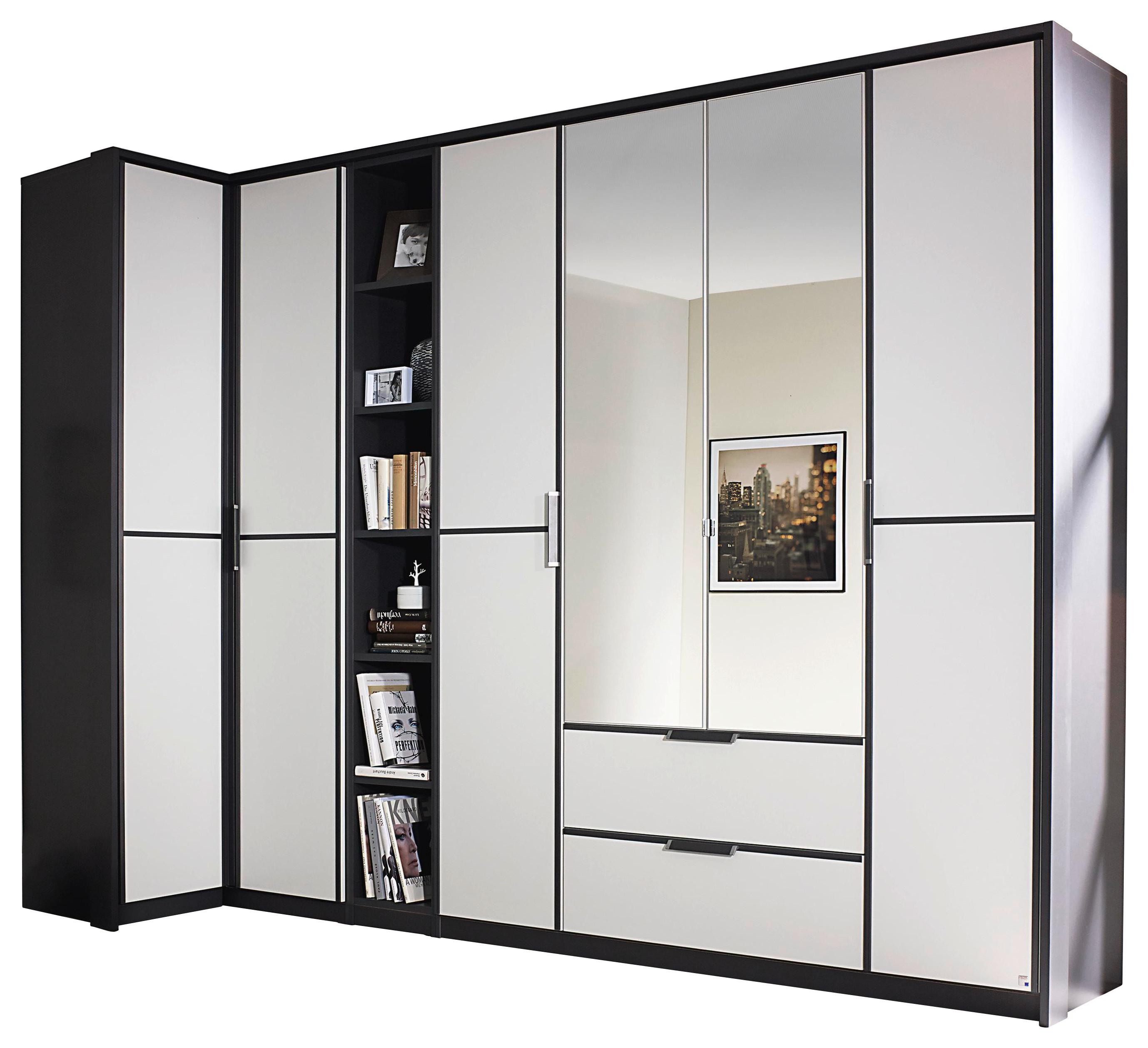 Eckschrank Mit Spiegel + Laden 100x314 Cm Essensa Grau/weiß - Weiß/Grau, Design, Holzwerkstoff (100/314cm) - Rauch Möbel
