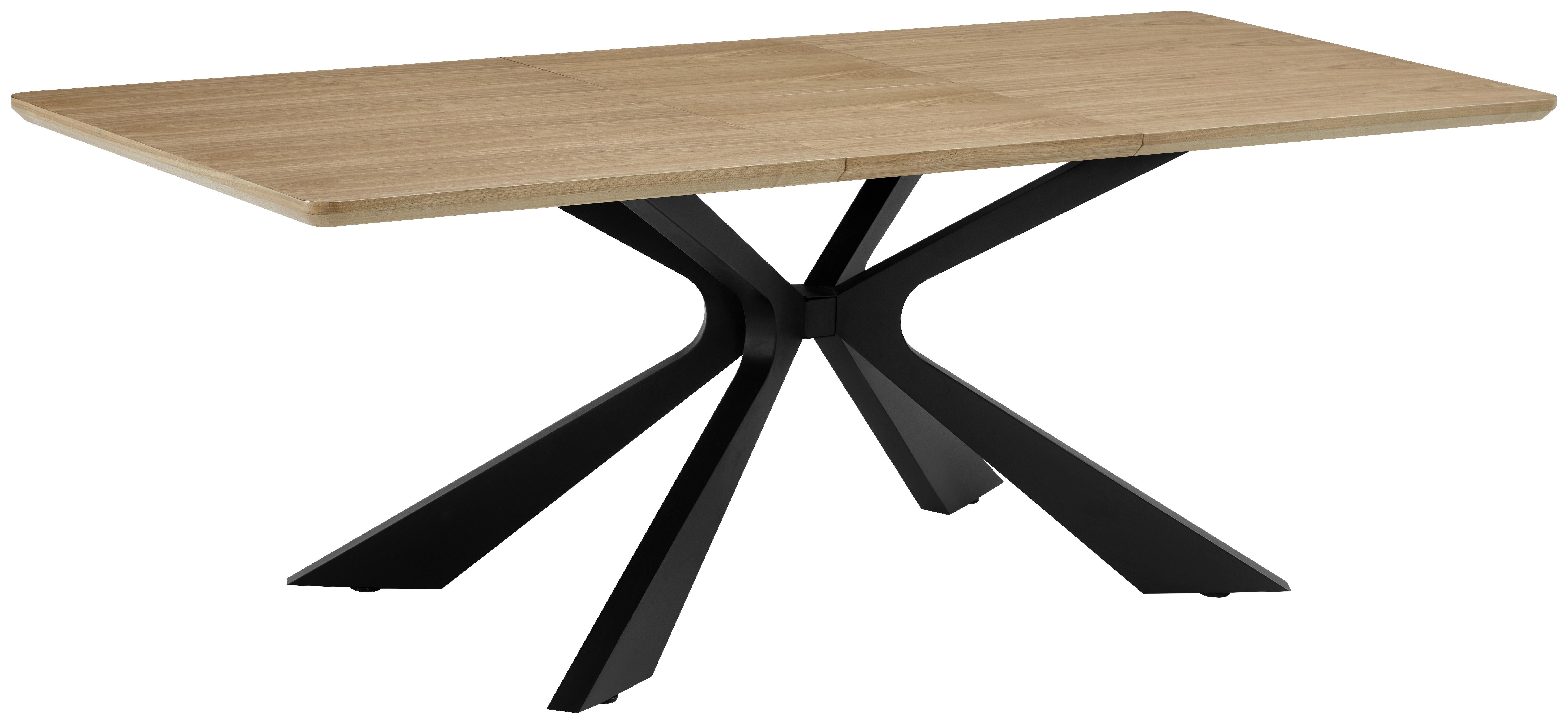 Esstisch Lulea Eichefarben/SchwaezL:160-210cm - Eichefarben/Schwarz, MODERN, Holz/Holzwerkstoff (160/210/90/76cm) - P & B