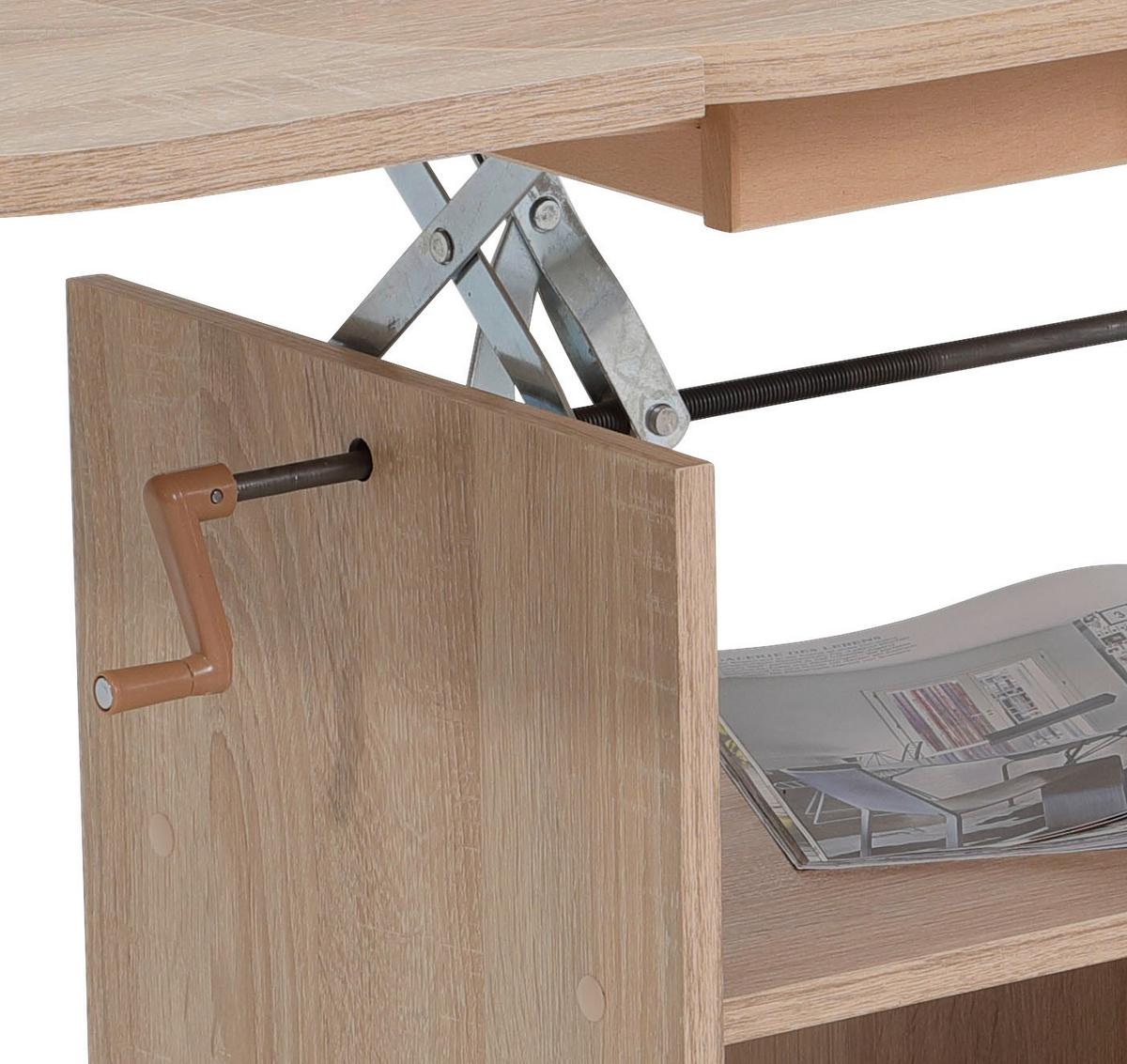 Couchtisch Höhenverstellbar + Ausziehbar Babsi Eiche Dekor - Sonoma Eiche, MODERN, Holzwerkstoff/Kunststoff (107-157/67/53-63cm) - MID.YOU