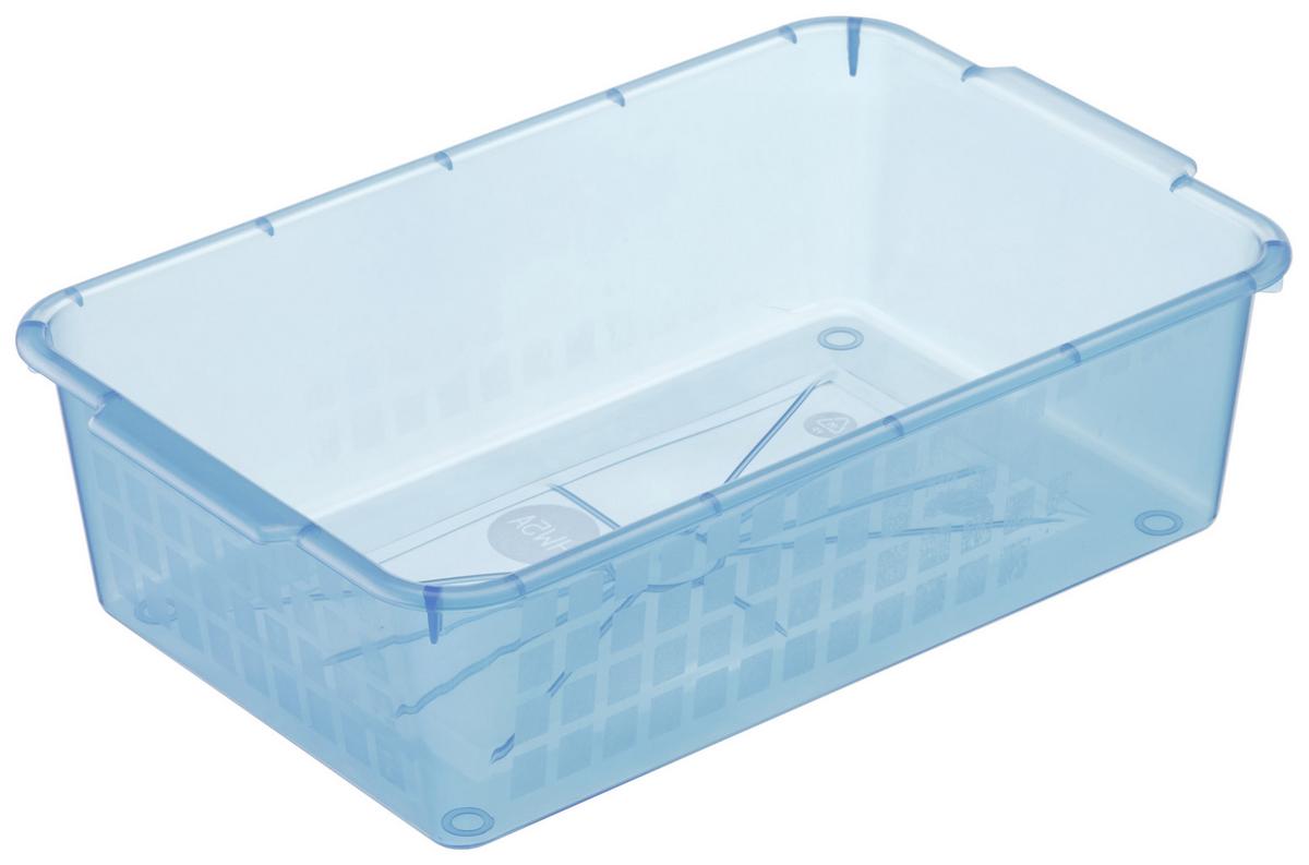 Aufbewahrungsbox Kunststoff 25x16x7 cm Versch. Farben - Blau/Weiß, KONVENTIONELL, Kunststoff (25/16/7cm)