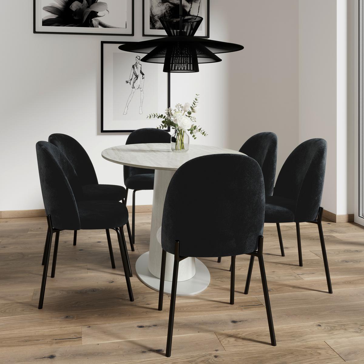 ŽIDLE ELORA - černá, Moderní, kov/textil (48/86/55cm) - Bessagi Home