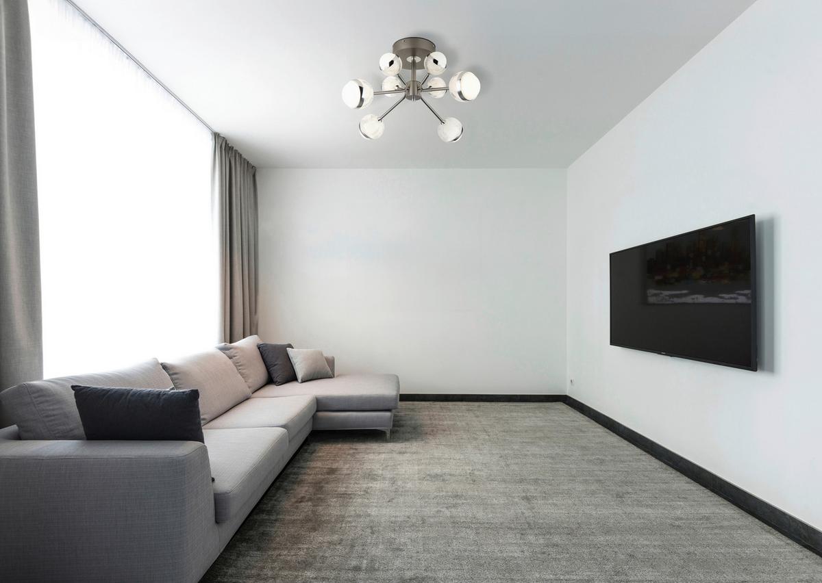 LED-Deckenleuchte 56011-8d - Klar/Titanfarben, KONVENTIONELL, Kunststoff/Metall (61/29cm) - Globo