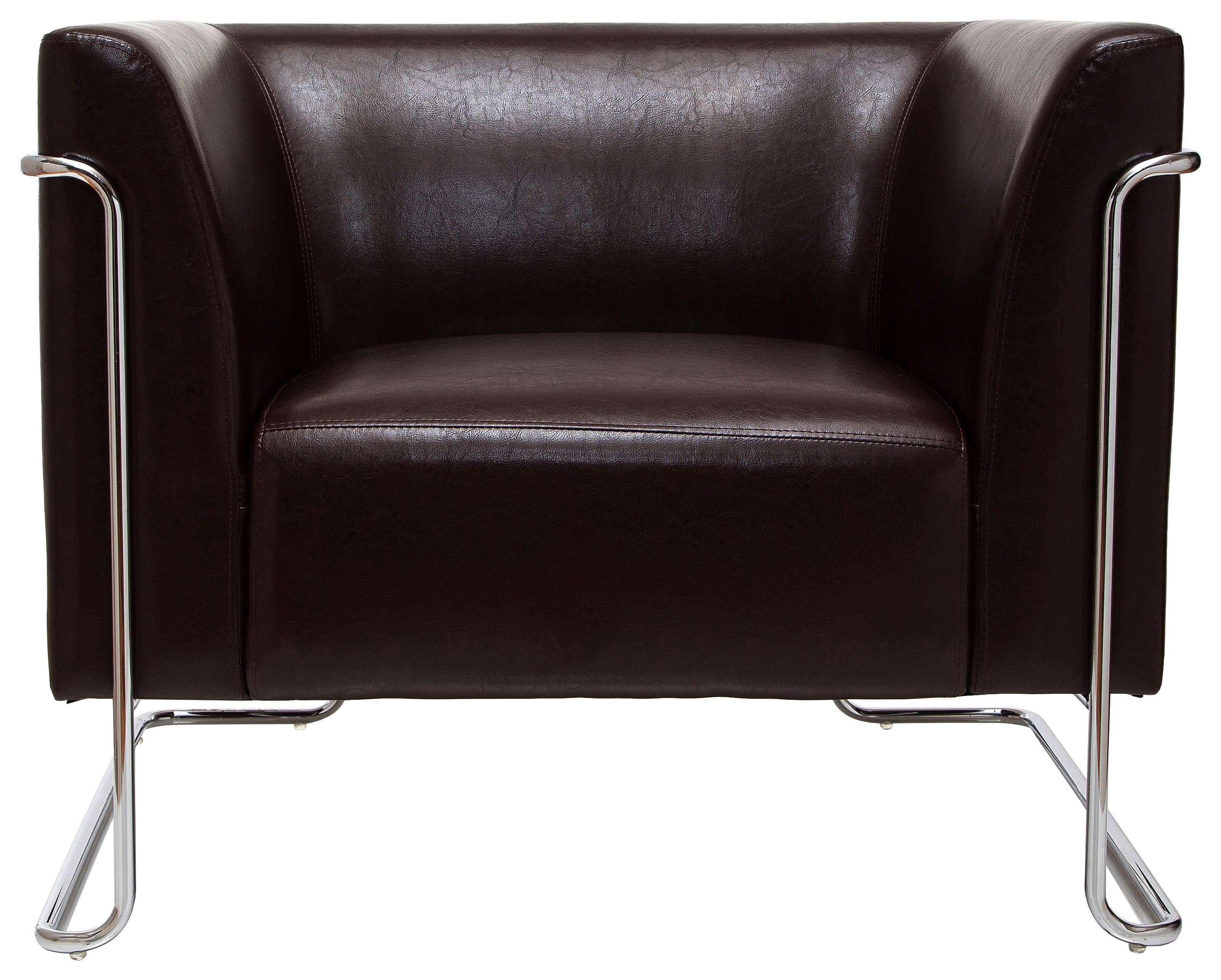 Designsessel Curacao Dunkelbraun - Chromfarben/Dunkelbraun, MODERN, Textil (88/74/74cm) - MID.YOU