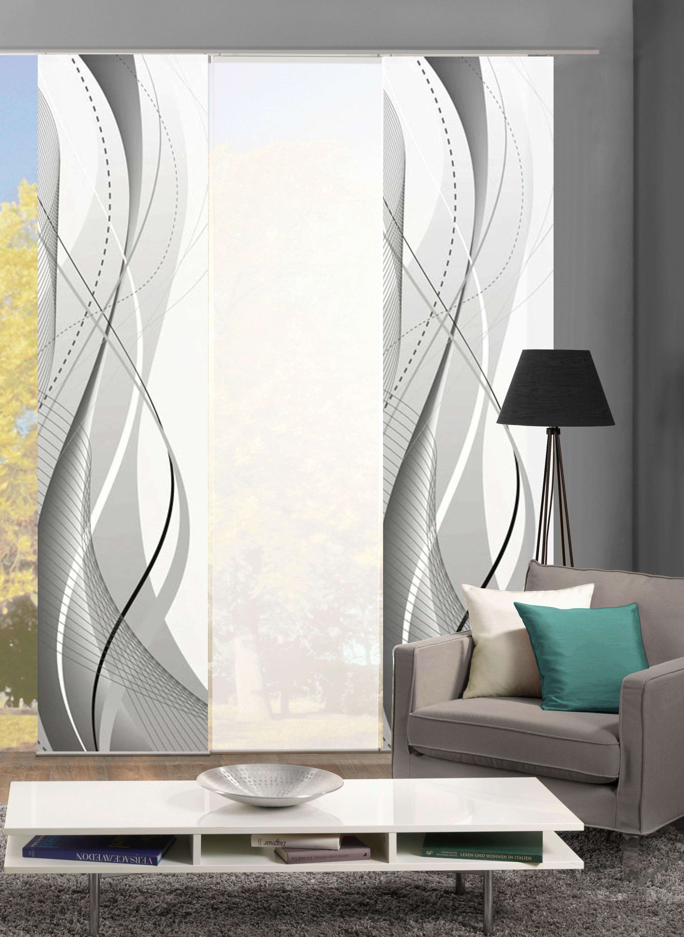 Flächenvorhang Carlisle Grau B: 60 Cm - Grau, Design, Textil (60/245cm)
