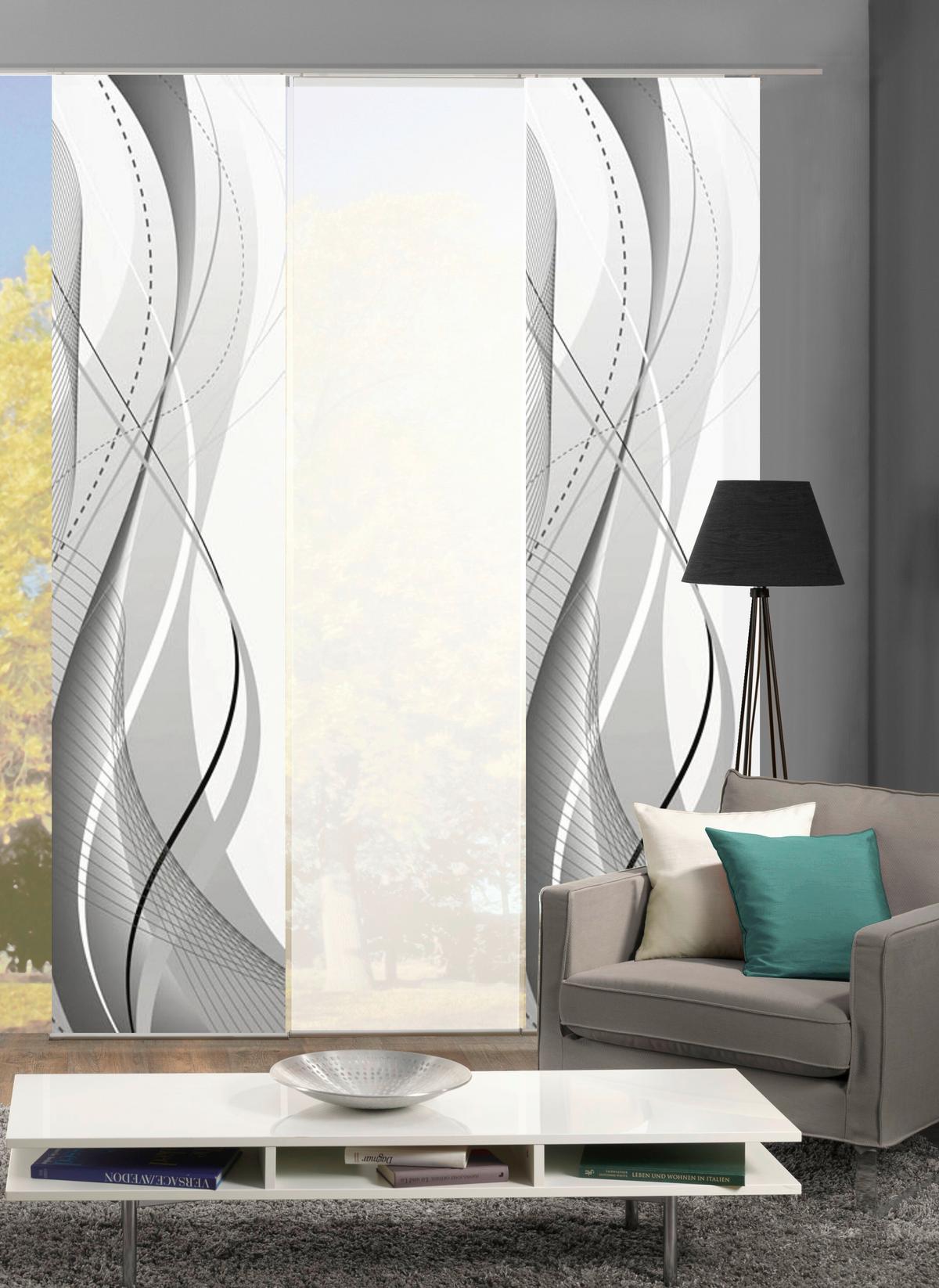 Flächenvorhang Carlisle Grau B: 60 Cm - Grau, Design, Textil (60/245cm)