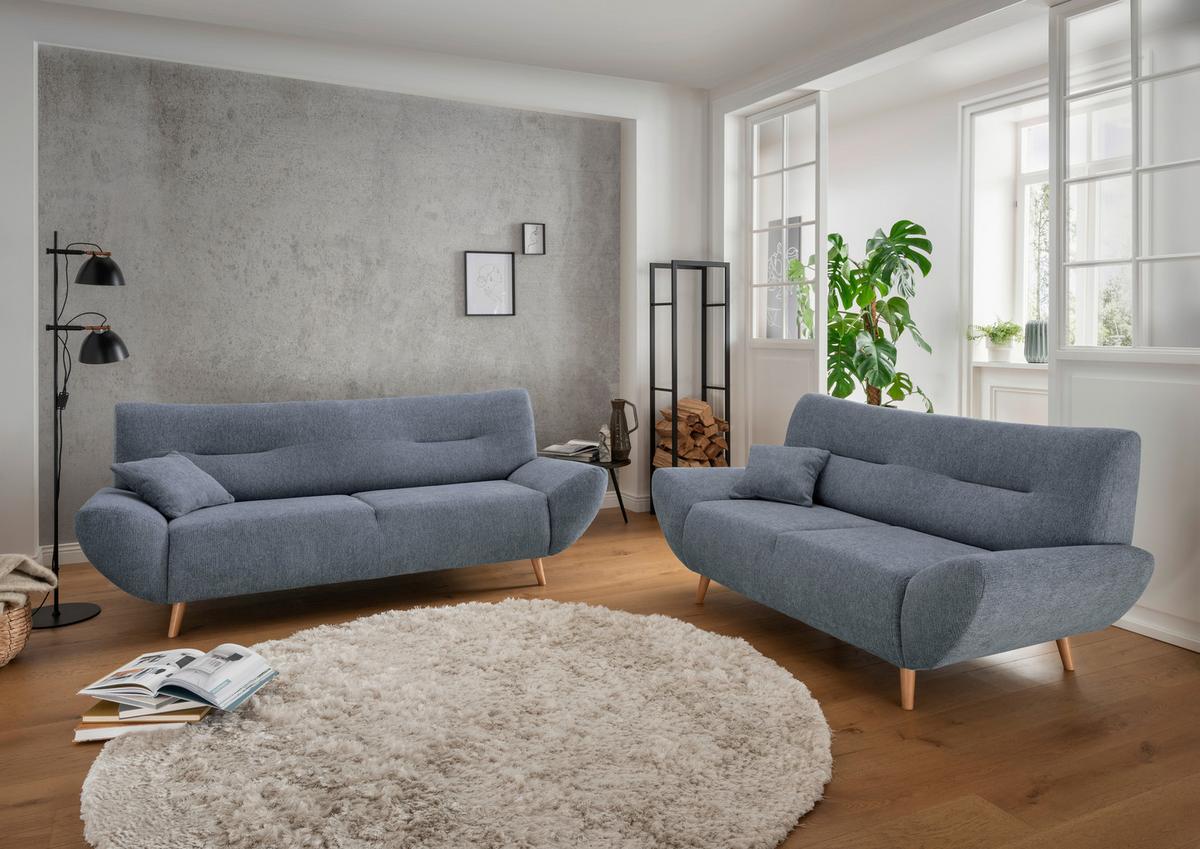 2-sitzer-sofa Drago Hellblau - Wildeiche/Hellblau, MODERN, Holz/Textil (173/81/90cm) - MID.YOU