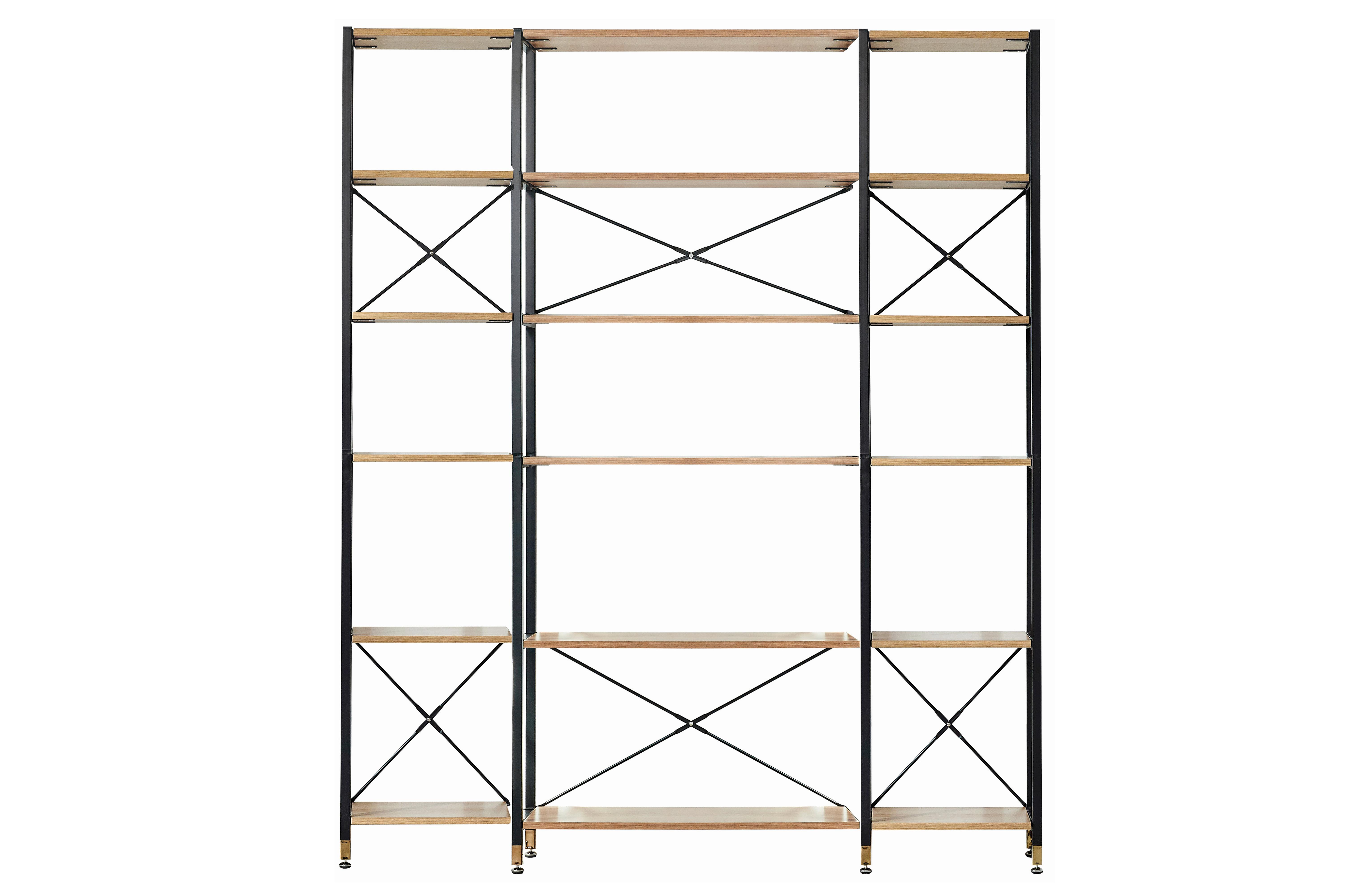 Regal Naturfarben/Schwarz B: 170 cm - Schwarz/Naturfarben, Design, Holzwerkstoff/Metall (170/210/30cm) - Livetastic