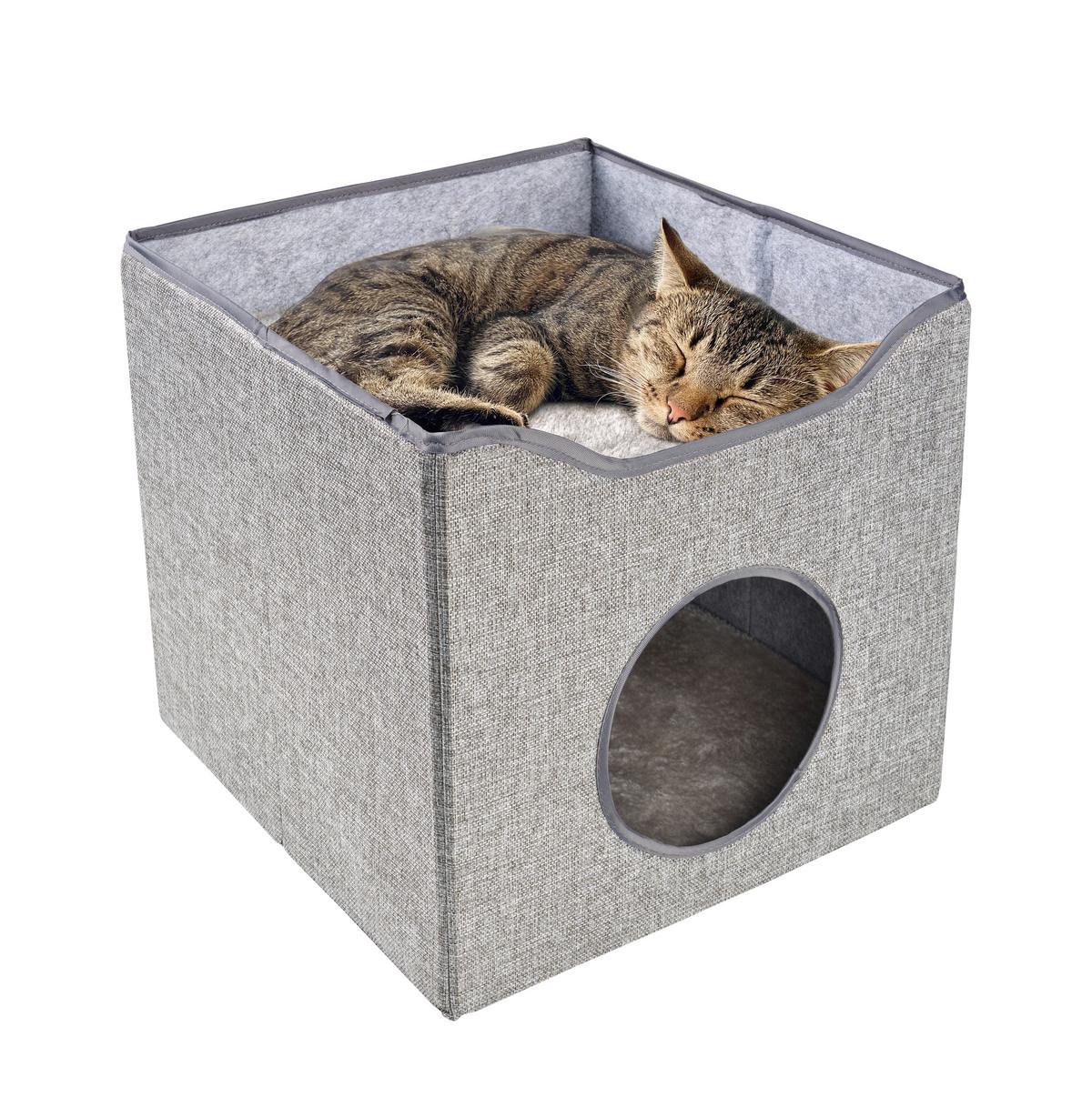 Pohovka pro kočku MEOW MEOW - šedá, Konvenční, kompozitní dřevo/textil (40/40/37cm) - Mömax