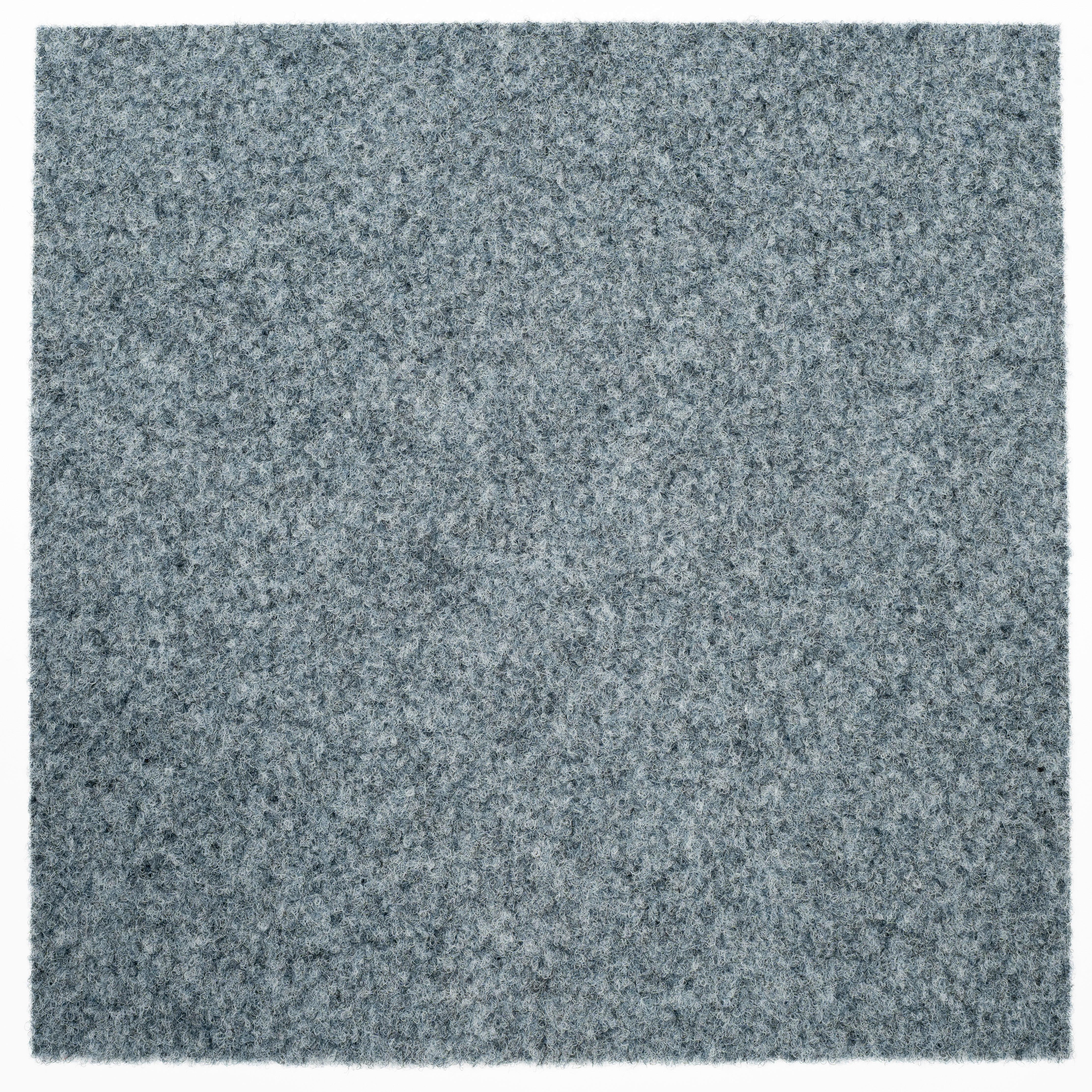 Teppichfliese Graublau Solid Vel 50x50 cm Florhöhe 4 mm - Graublau, Basics, Textil (50/50cm)