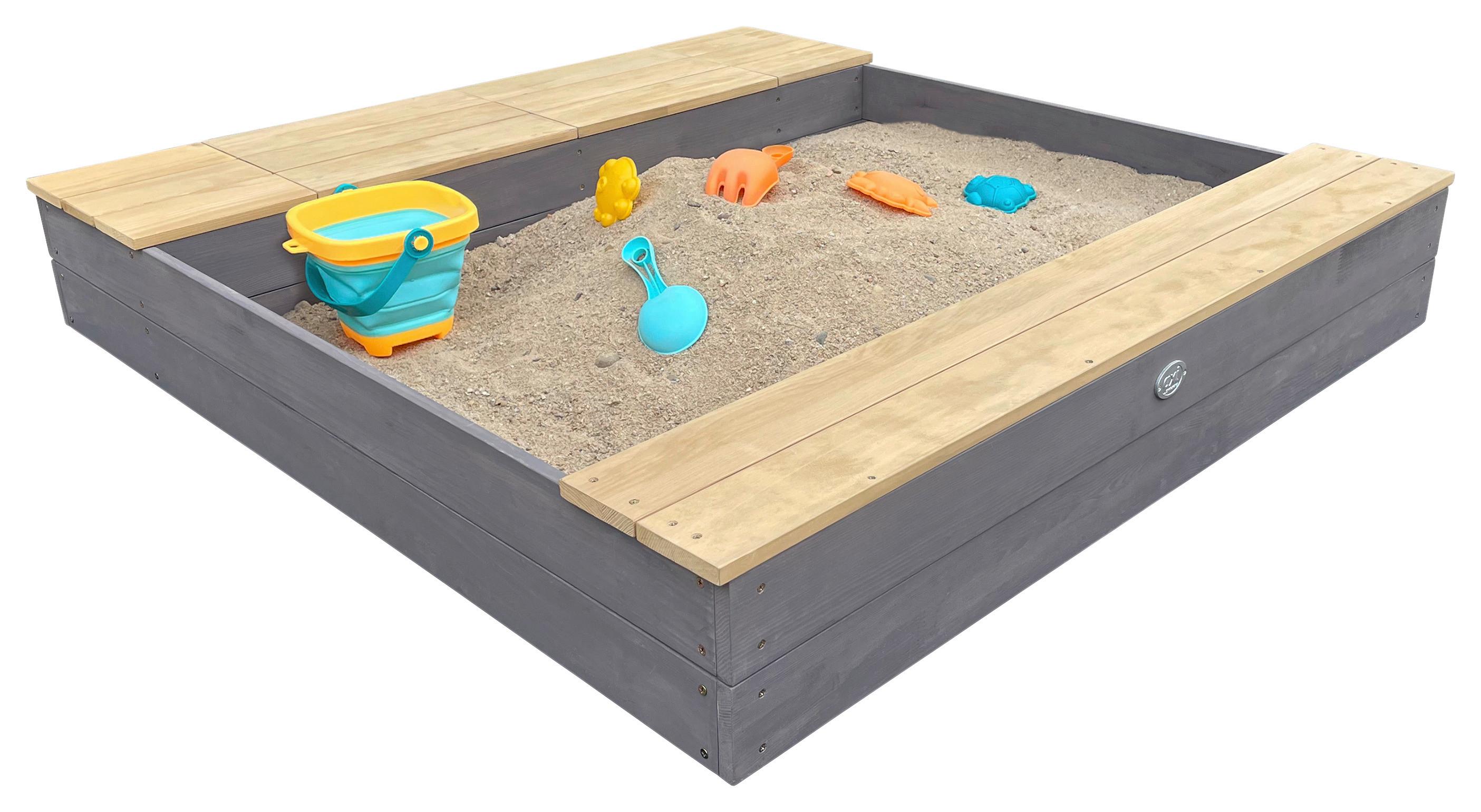 Sandkasten A031.016.20 - Braun/Grau, KONVENTIONELL, Holz (117/18,7/119cm) - Ambia Garden