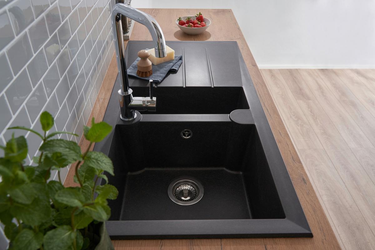 Spüle Respekta Alineo Stein Bxt: 100x50 Cm - Schwarz, Trend, Stein (100/21/50cm) - Respekta