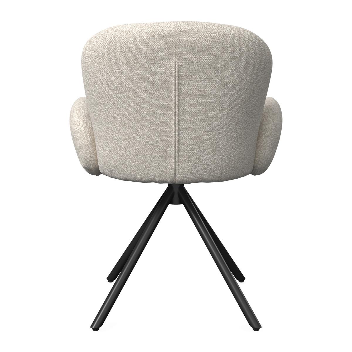 Židle Josea s područkami, krémová - černá/krémová, Moderní, kov/dřevo (64/85/63cm) - Bessagi Home