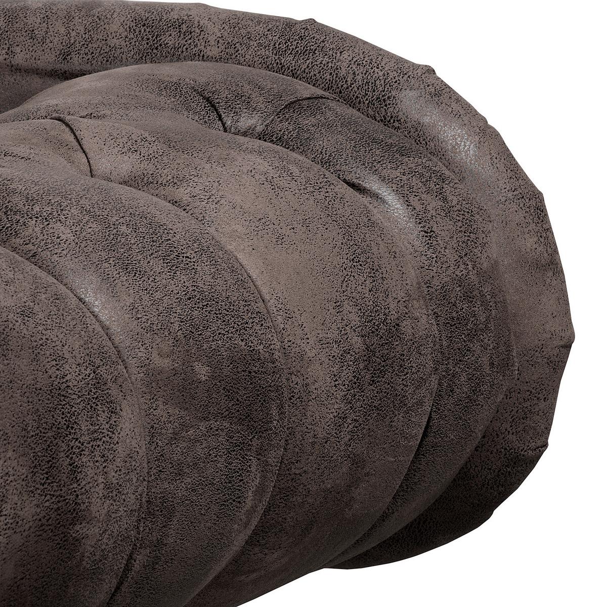 Récamiere Pako Schwarz B: 185cm - Schwarz/Braun, Design, Textil (185/93/75cm) - Livetastic