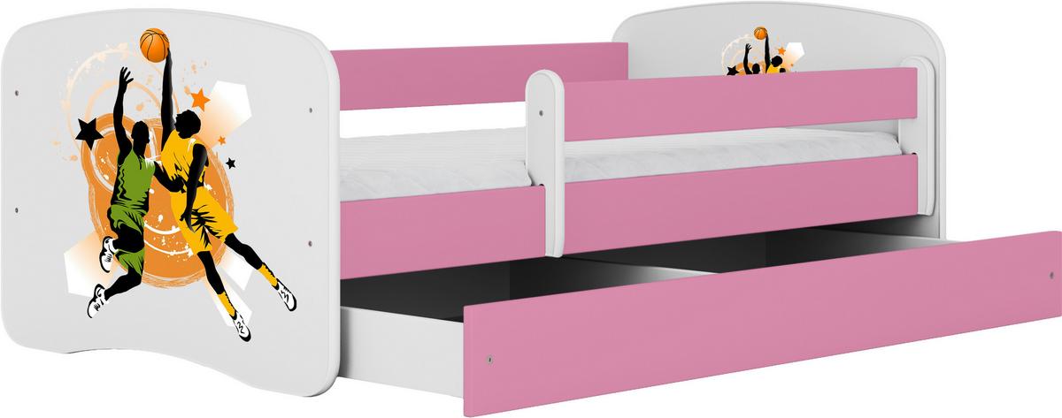 Kinder-/Juniorbett Babydreams inkl. Matratze 80x160 - Pink/Birkefarben, MODERN, Holz/Holzwerkstoff (80/160cm) - MID.YOU