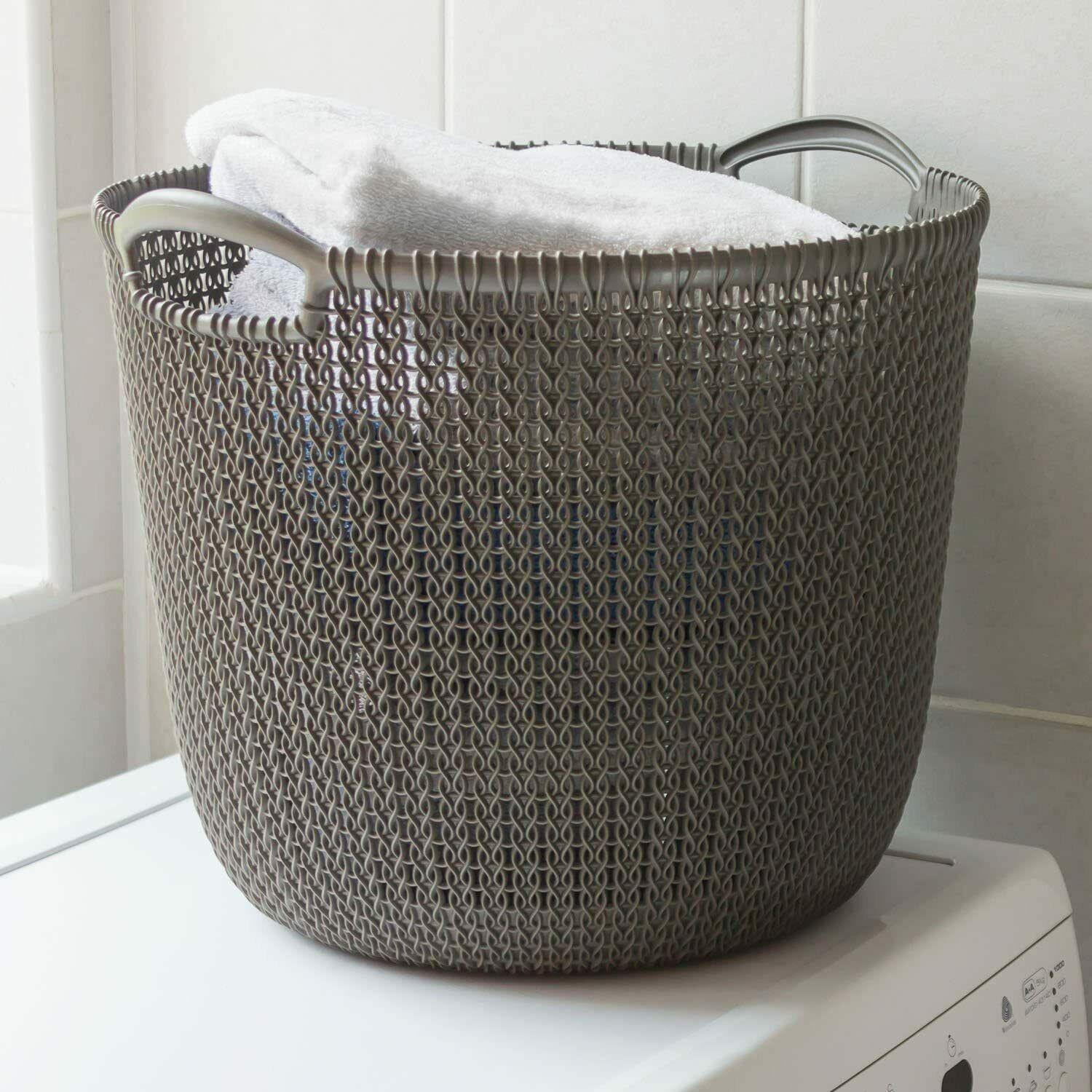 Prádelní Koš Knit 30l, Hnedá - hnědá, Moderní, plast (30l)