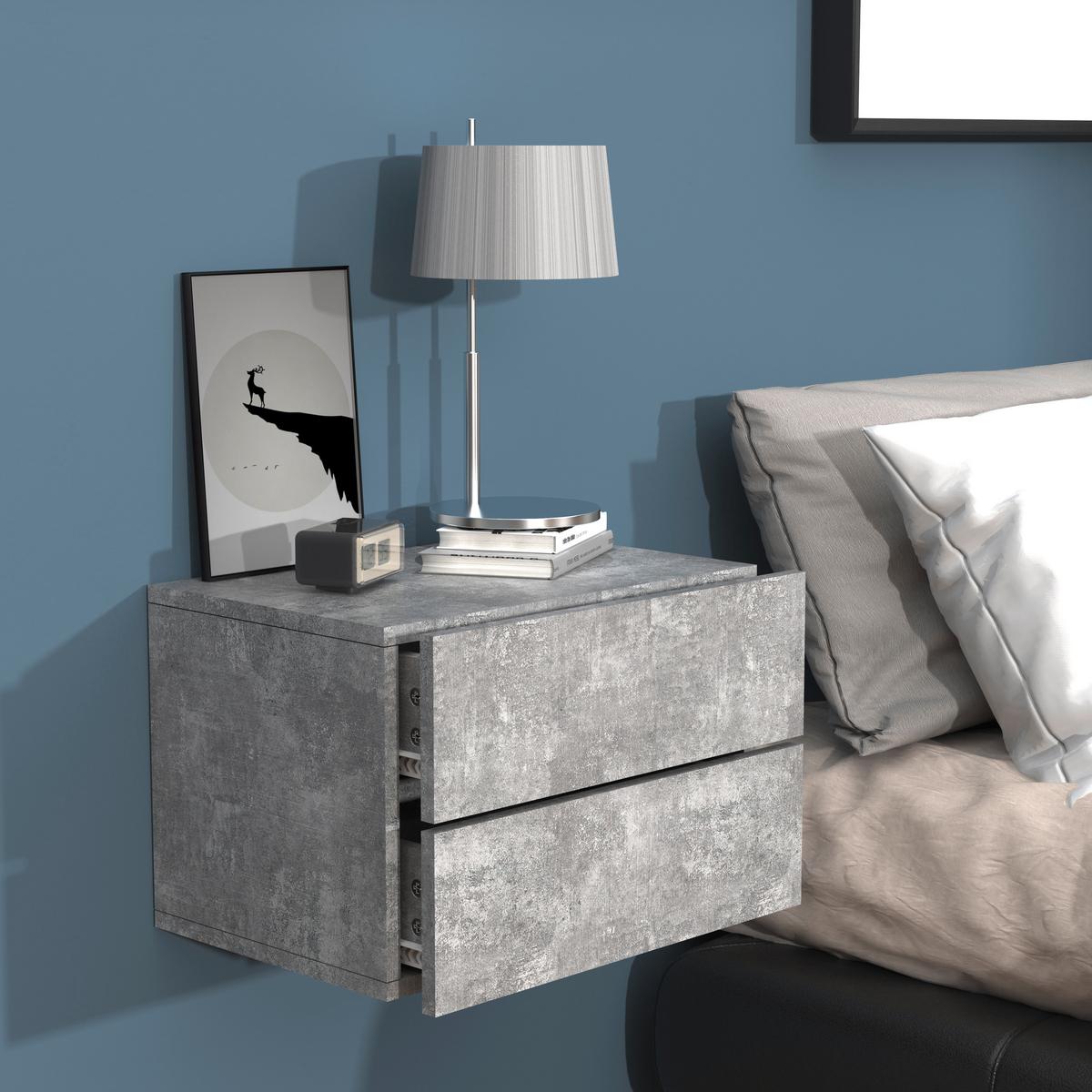 Nachtkästchen USAl L B: 45 cm Grau - Grau, MODERN, Holzwerkstoff (45/30/32cm) - MID.YOU