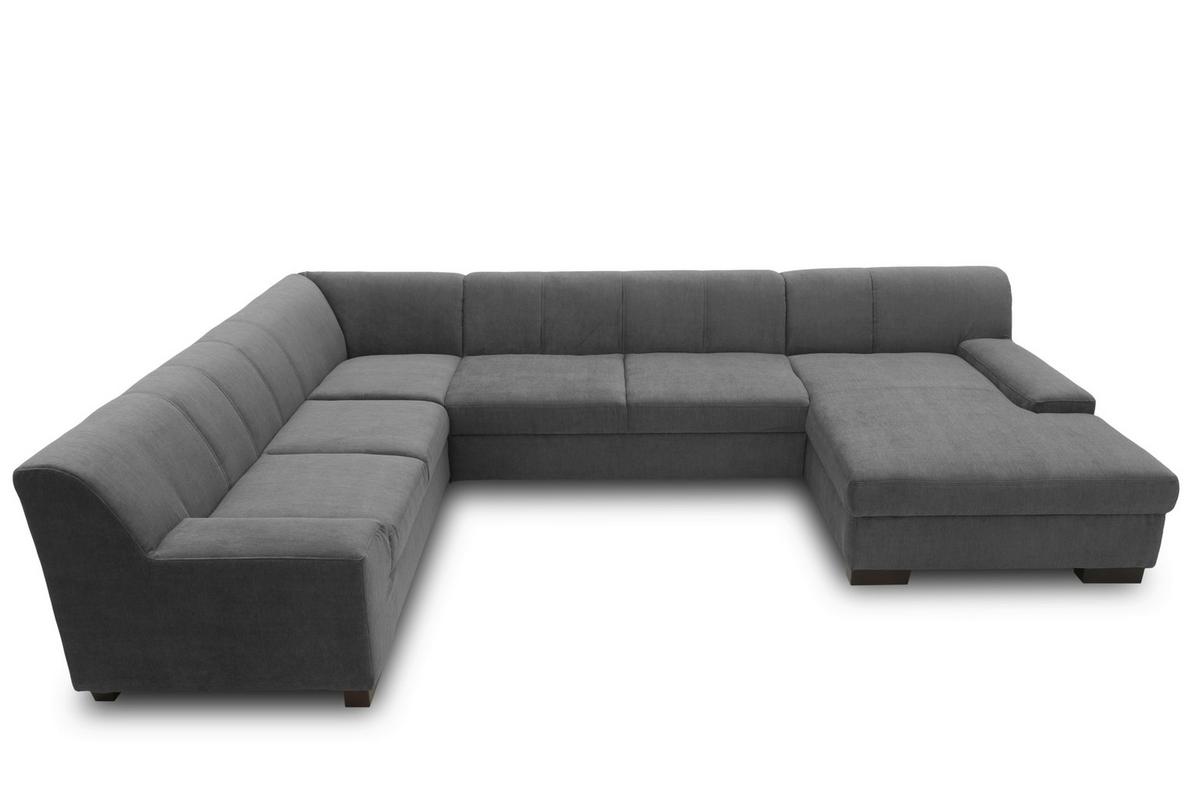 Wohnlandschaft Norma Anthrazit Webstoff - Wengefarben/Anthrazit, Design, Textil (212/328/153cm) - MID.YOU