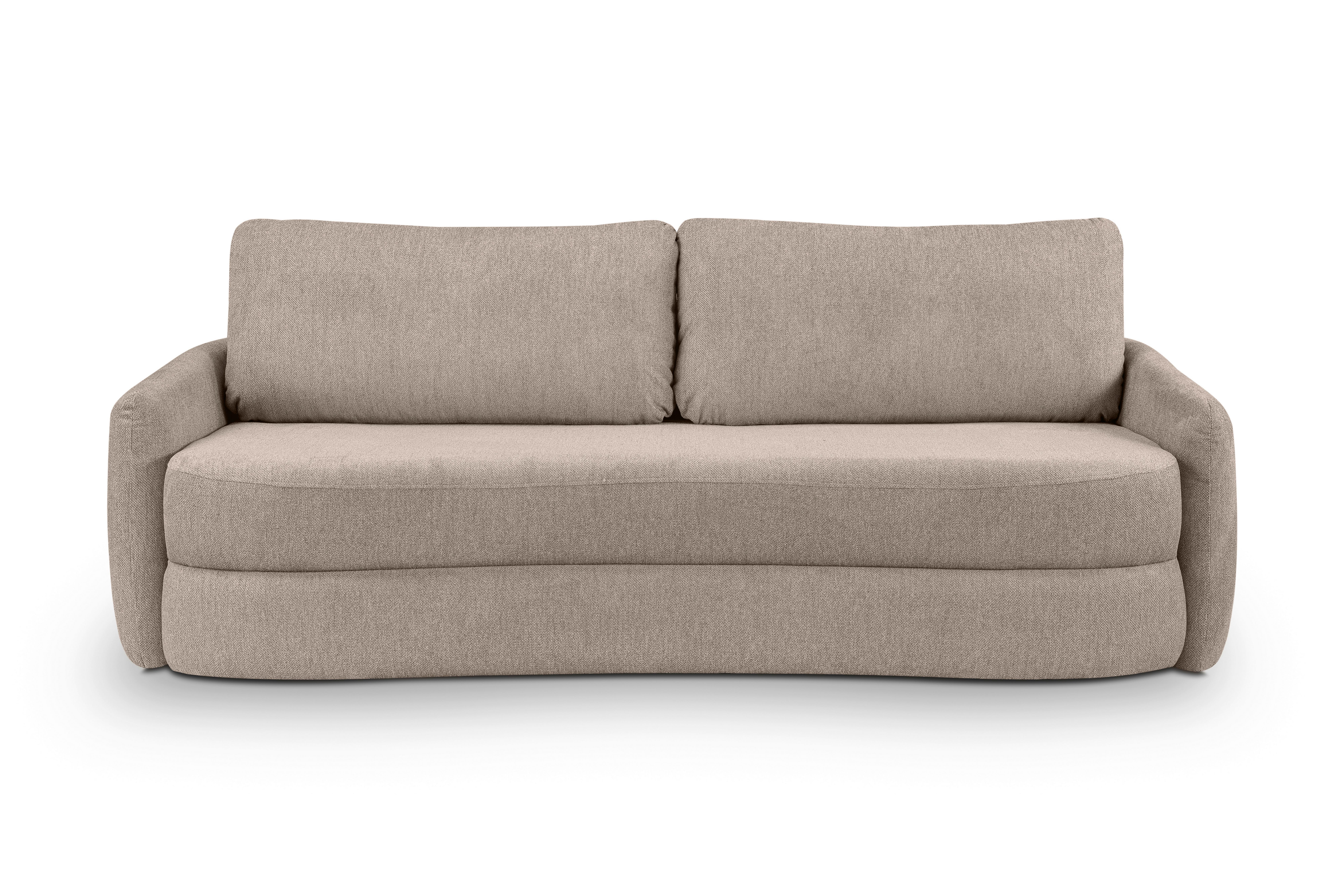 Schlafsofa Diana Beige B: 231cm - Beige/Schwarz, Basics, Holz/Textil (231/93/108cm) - MID.YOU