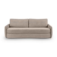 Schlafsofa Diana Beige B: 231cm - Beige/Schwarz, Basics, Holz/Textil (231/93/108cm) - MID.YOU