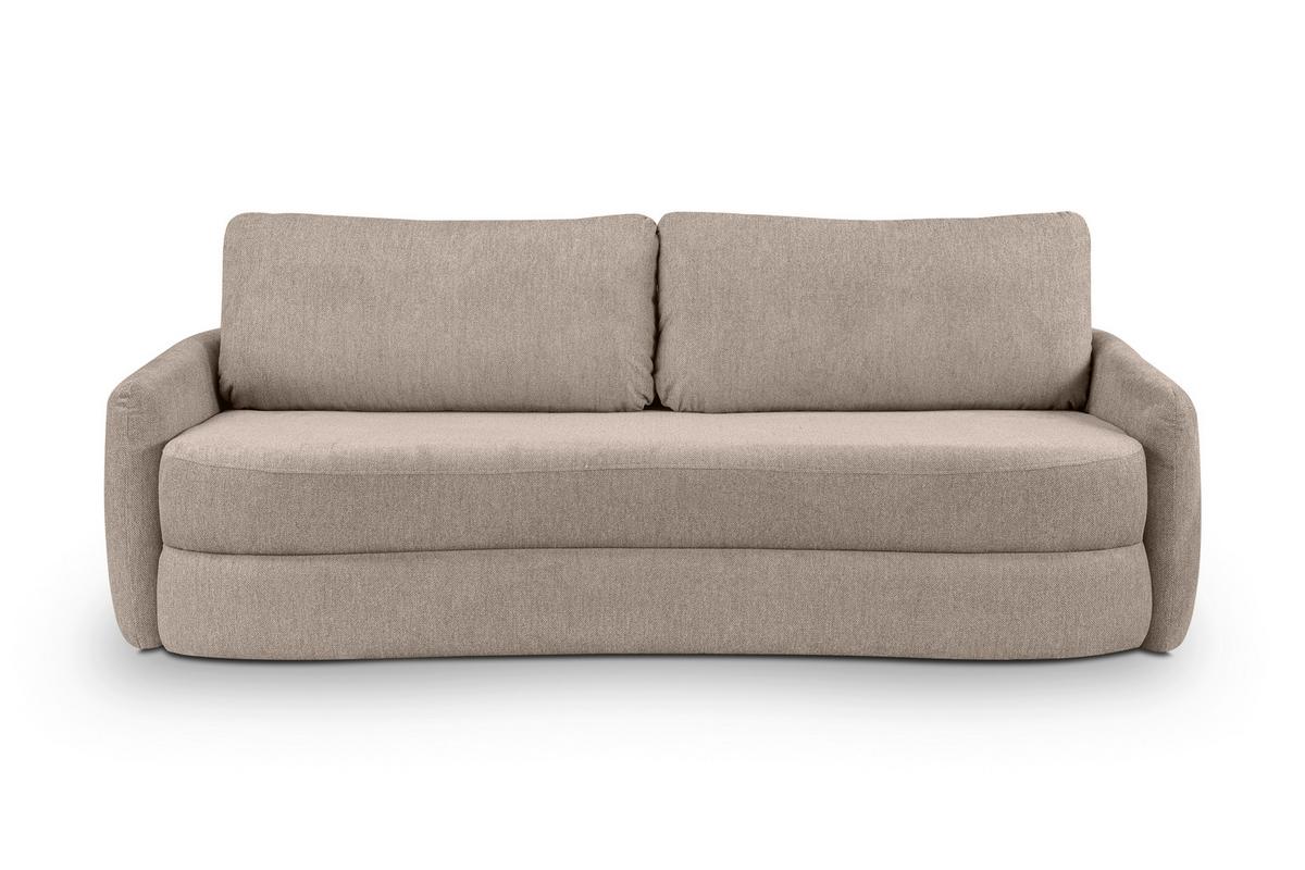 Schlafsofa Diana Beige B: 231cm - Beige/Schwarz, Basics, Holz/Textil (231/93/108cm) - MID.YOU