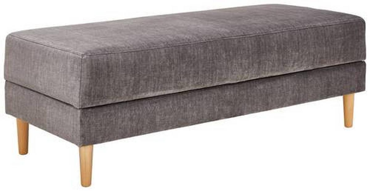 Hocker Freda Mit Stauraum Velours Grau H: 48 Cm - Naturfarben/Grau, MODERN, Textil (135/48/57cm) - Max Winzer