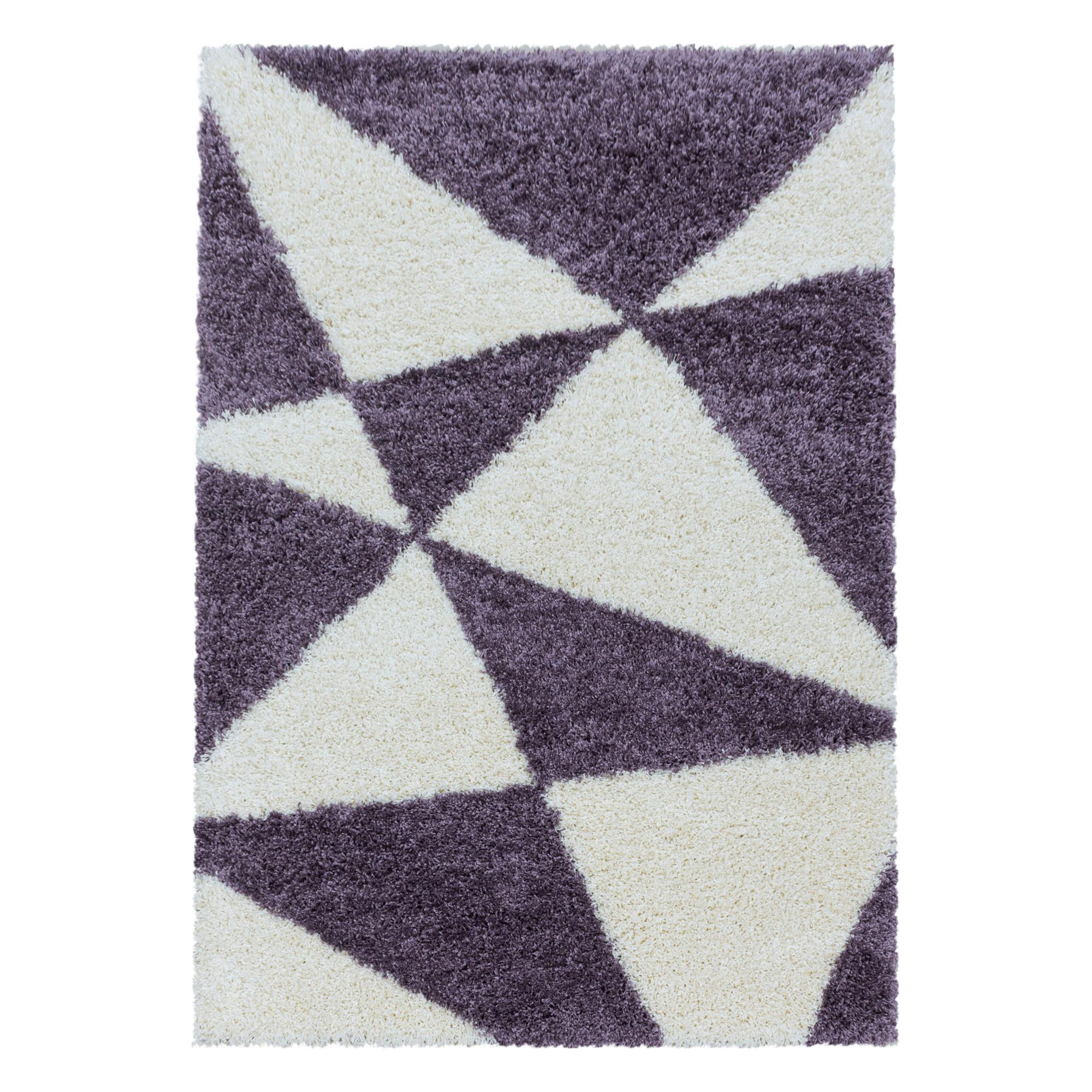 Hochflor Teppich Lila Naturfaser Tango 140x200 cm - Lila, Design, Textil (140/200cm)