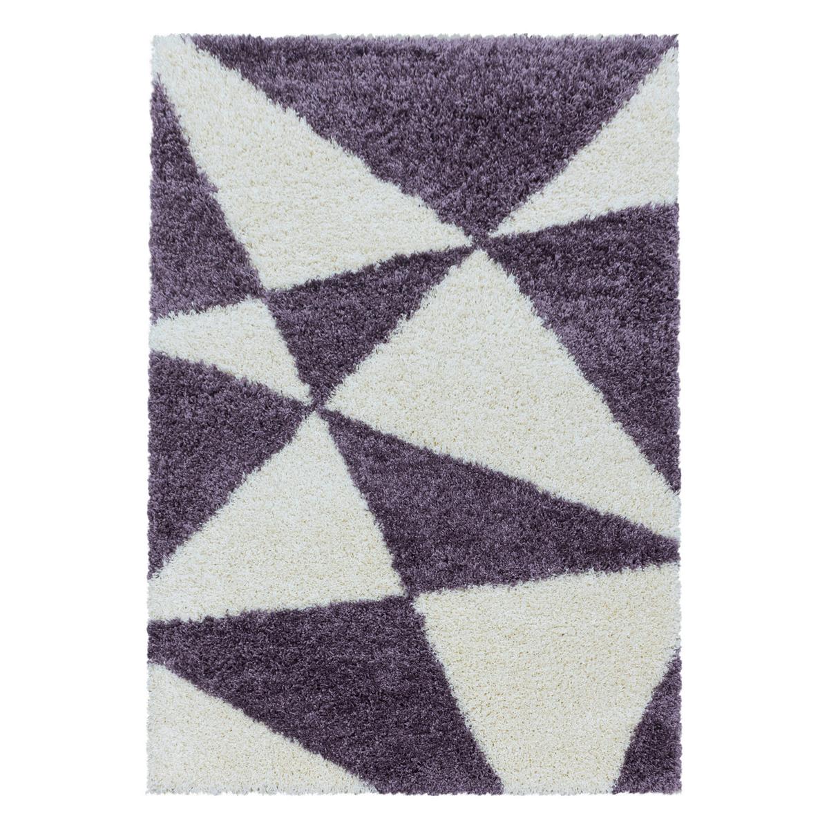 Hochflor Teppich Lila Naturfaser Tango 240x340 cm - Lila, Design, Textil (240/340cm)