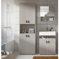 BADEZIMMER Mone Kaschmir B: 120cm - Kaschmir/Schwarz, Trend, Glas/Holzwerkstoff (120cm) - MID.YOU