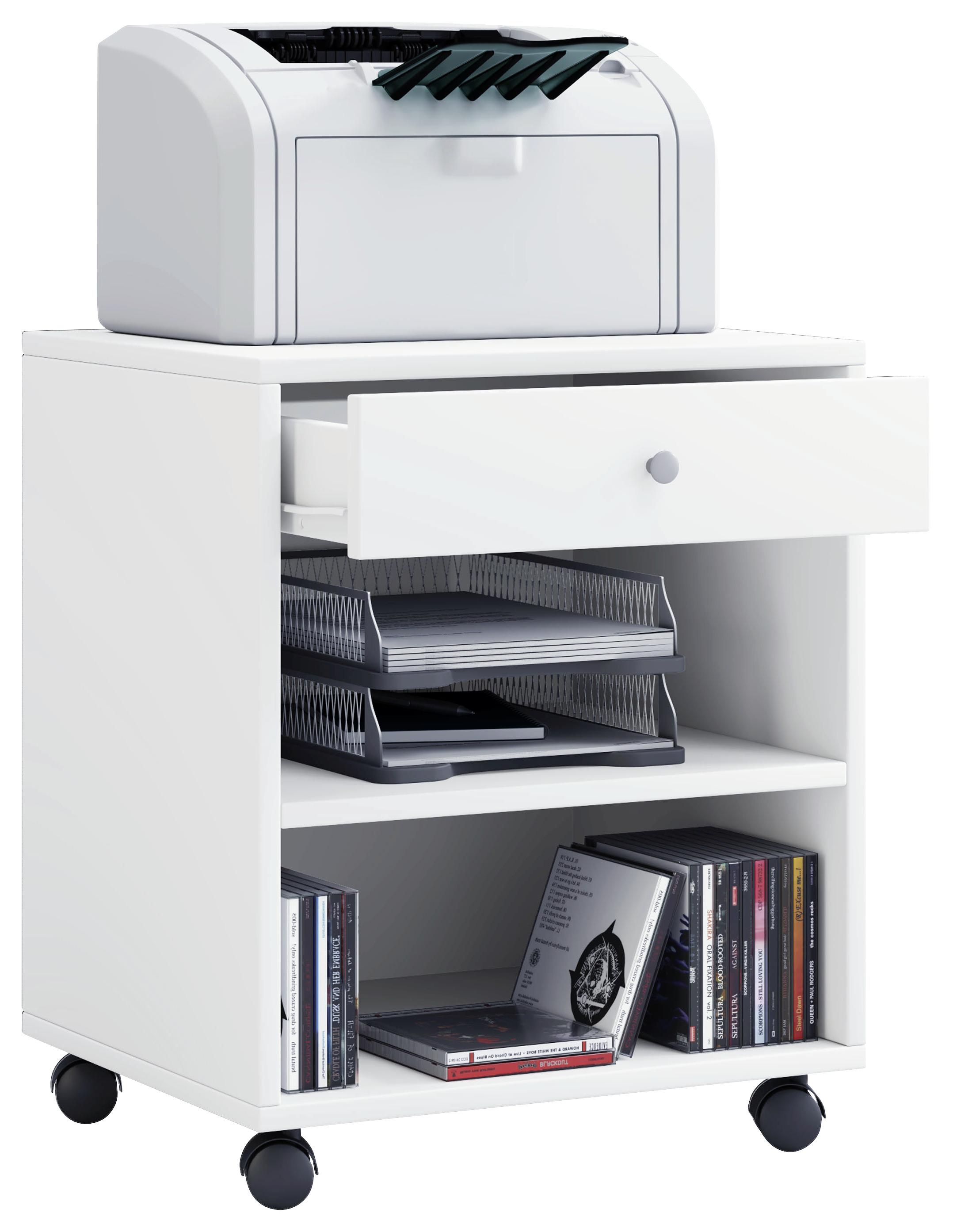 Rollcontainer Weiß Salda BxHxT: 45x54x38 cm - Weiß, Basics, Holzwerkstoff/Kunststoff (45/54/38cm) - MID.YOU