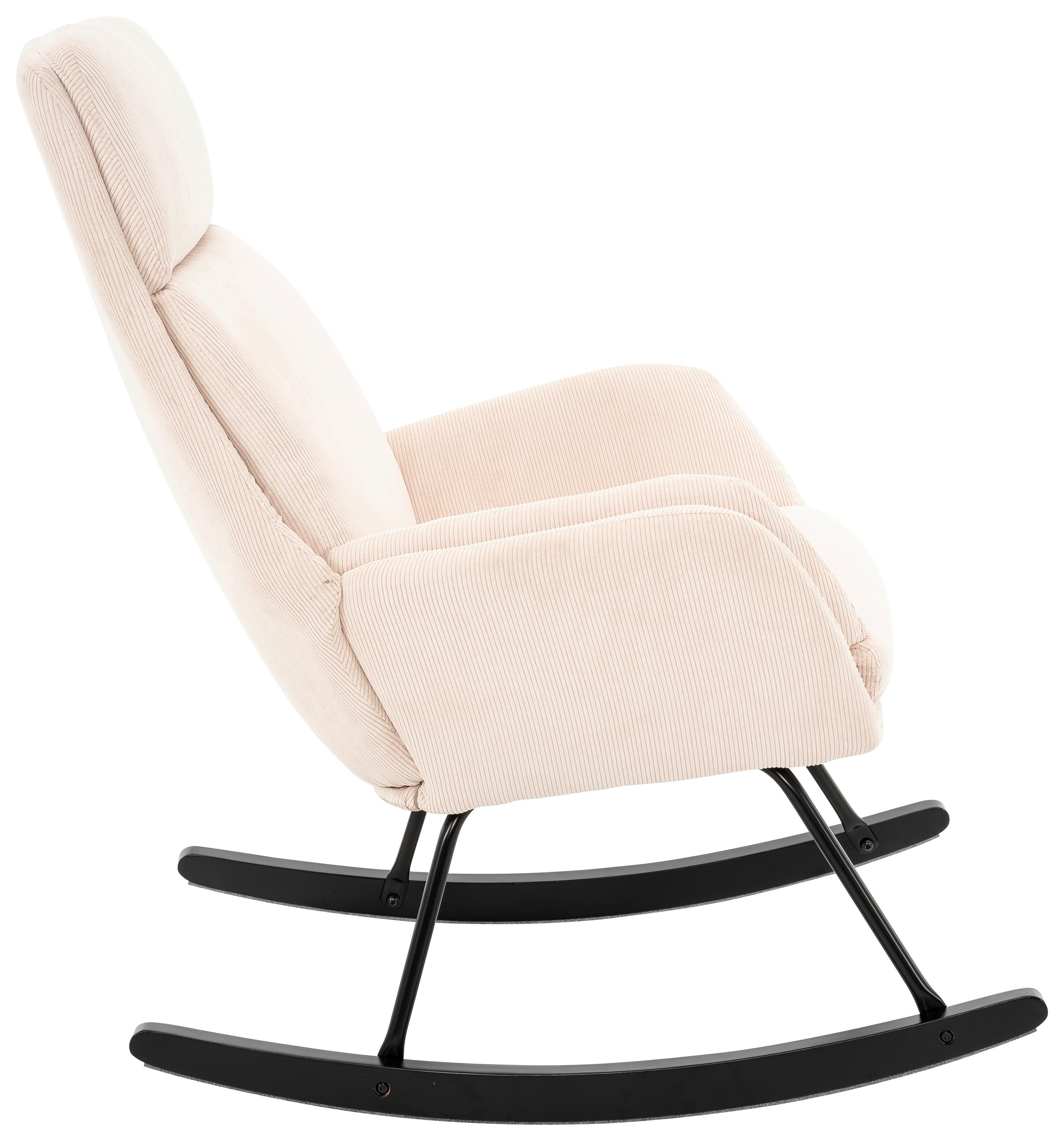 Scaukelsessel Nüv Creme B: 70 Cm - Creme/Schwarz, Design, Holz/Textil (70/105/87cm) - Livetastic