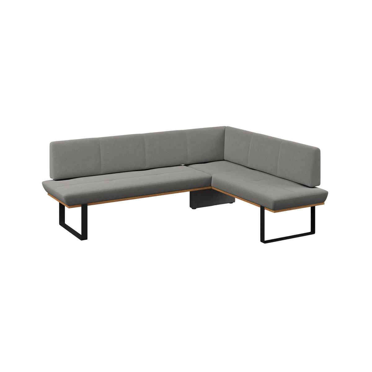 Eckbank Tristan Webstoff grau, S:225x175cm - Schwarz/Grau, MODERN, Holz/Textil (225/175cm) - James Wood