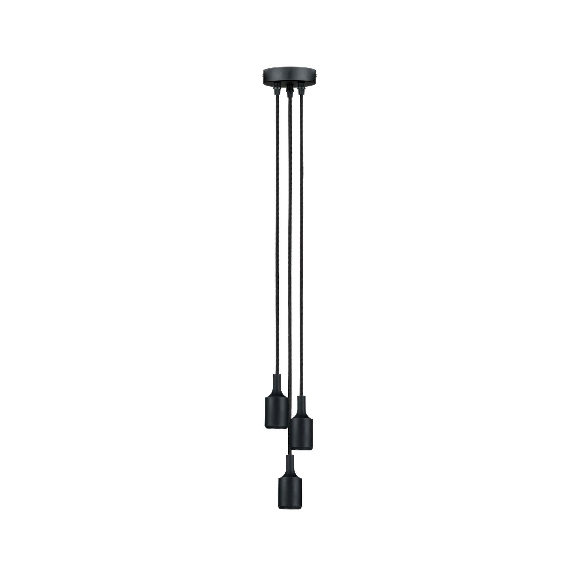 Hängeleuchte Rail H: ca. 200 cm 3-Flammig - Schwarz, Design, Kunststoff/Metall (10/10/200cm) - Paulmann