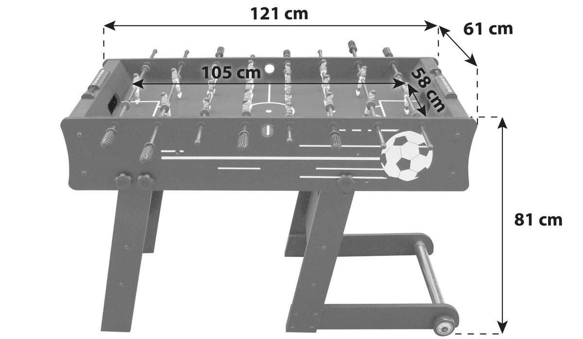 Stolní futbal SKORPION KICK - černá, Moderní, dřevo (121/61/81cm)