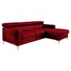 Ecksofa mit Schlaffunktion Sammy Dunkelrot - Chromfarben/Dunkelrot, Design, Textil (226/169cm) - Livetastic