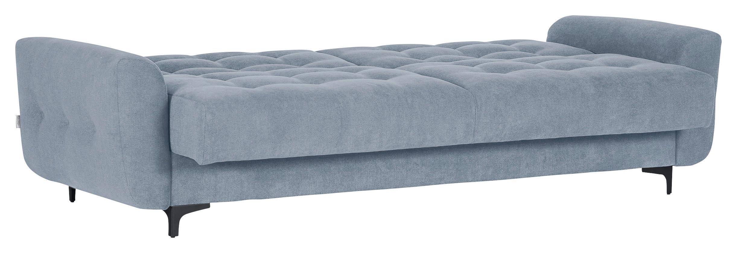 Schlafsofa Morton - Schwarz/Hellblau, KONVENTIONELL, Textil (230/84/95cm) - Livetastic