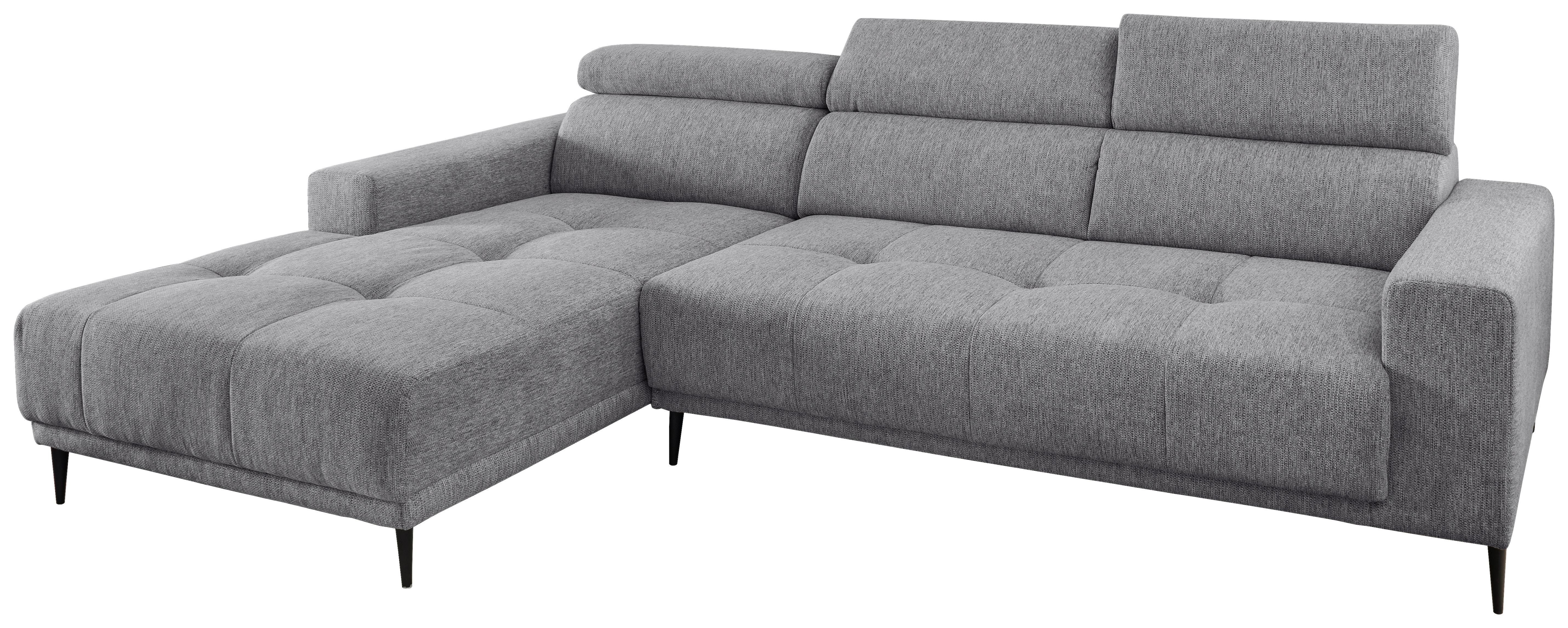 Ecksofa Intera Dunkelgrau S: 188x276 Cm - Dunkelgrau/Schwarz, KONVENTIONELL, Textil (188/276cm) - Livetastic