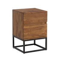 Nachttisch Sheeshamfarben B: 40 cm - Sheeshamfarben/Schwarz, Design, Holz/Metall (40/60/38cm) - MID.YOU