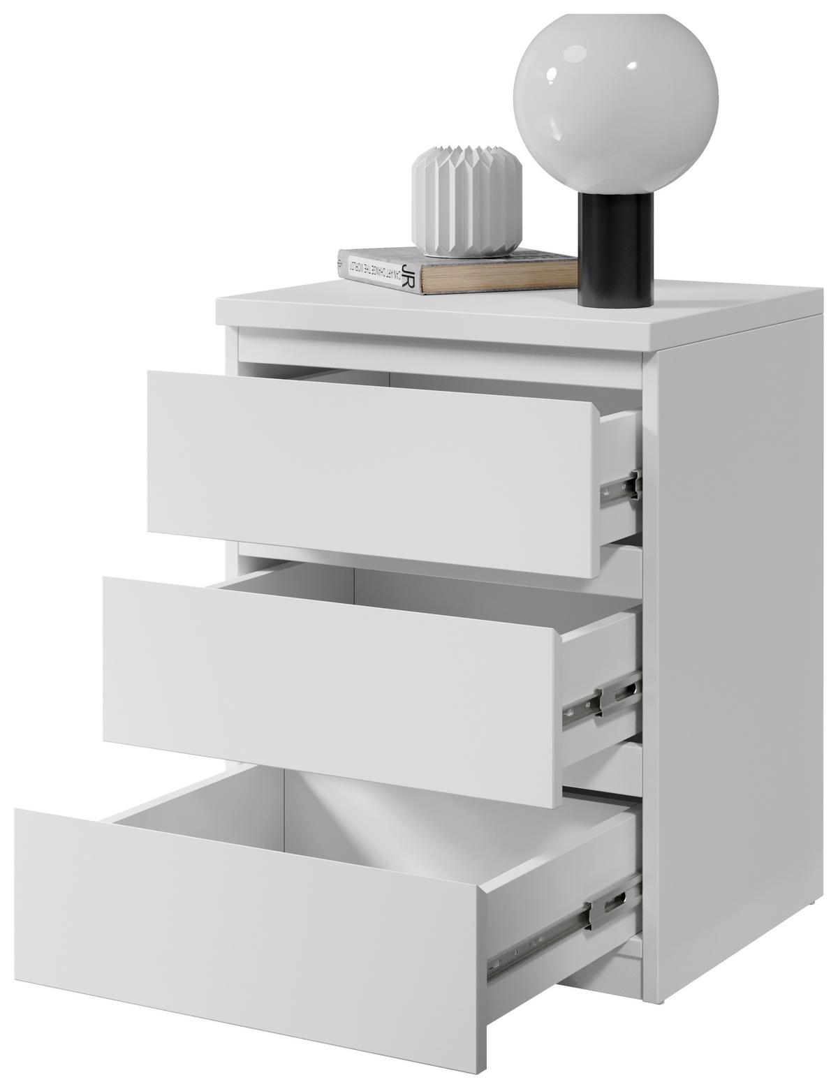 Noční stolek OLLI bíla - bílá, Basics (45/61,4/38cm) - MID.YOU