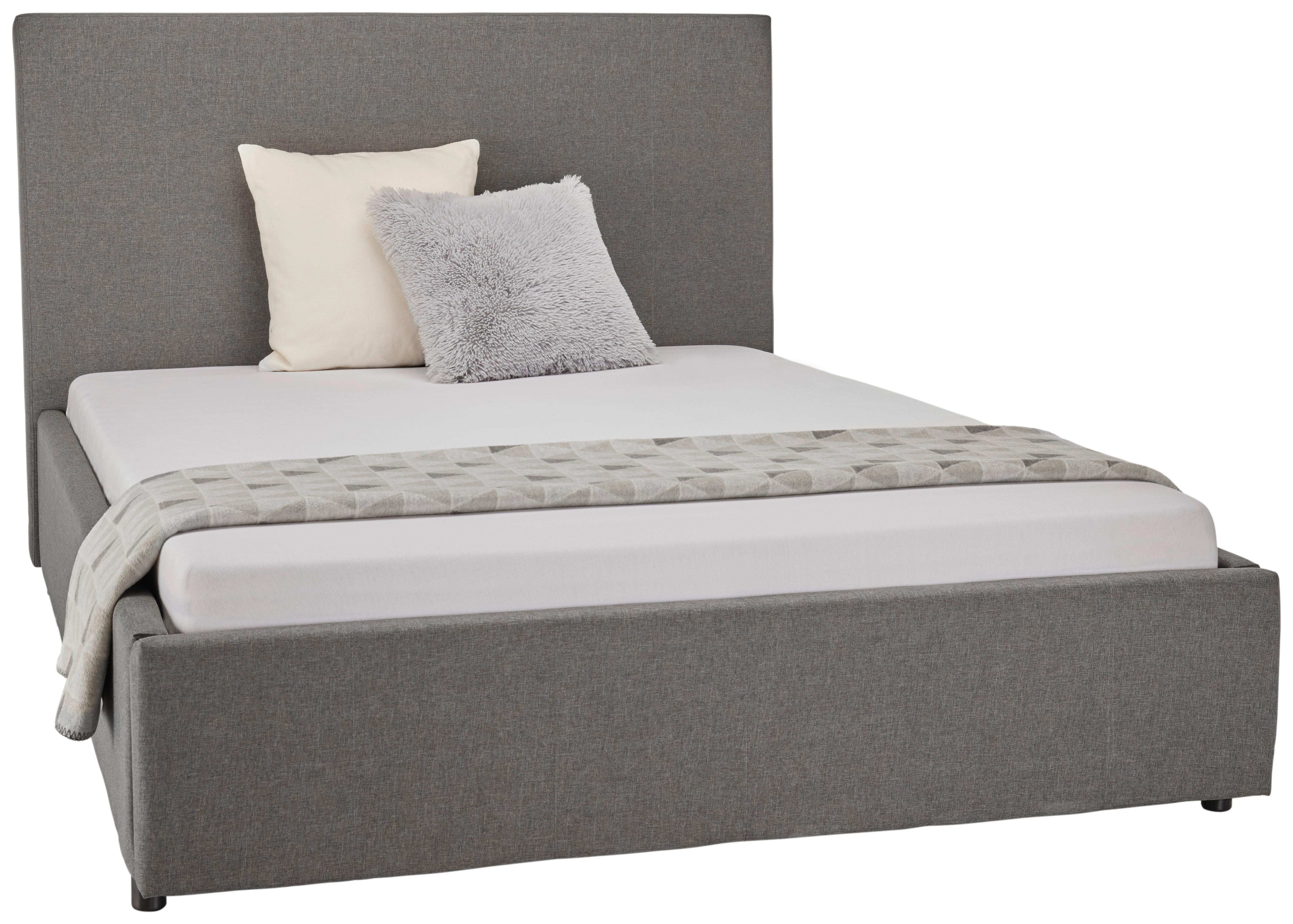 Čalouněná postel BILLY 120/200 cm, tmavě šedá - černá/tmavě šedá, Konvenční, dřevo/textil (120/200cm) - Mömax
