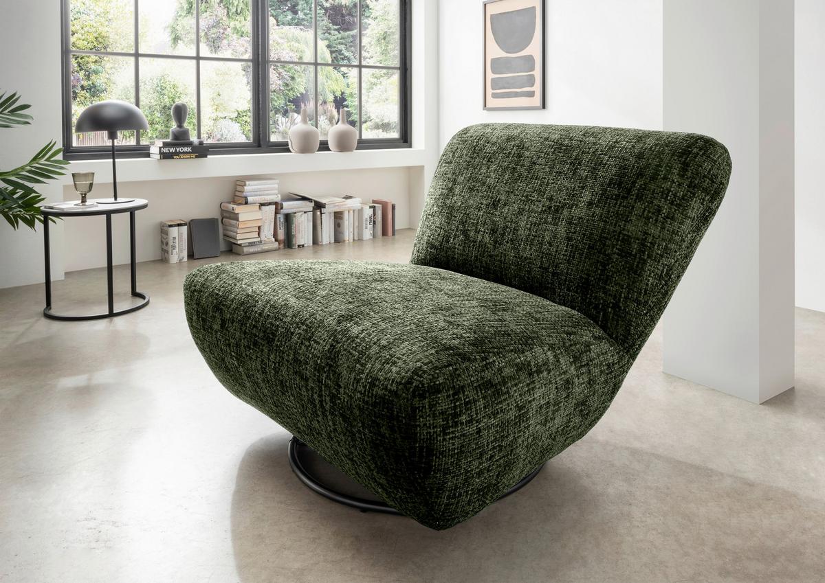 XXL-Sessel Cremallo, Dunkelgrün B: 95 cm - Dunkelgrün/Schwarz, Trend, Textil (95/77/94cm) - Livetastic