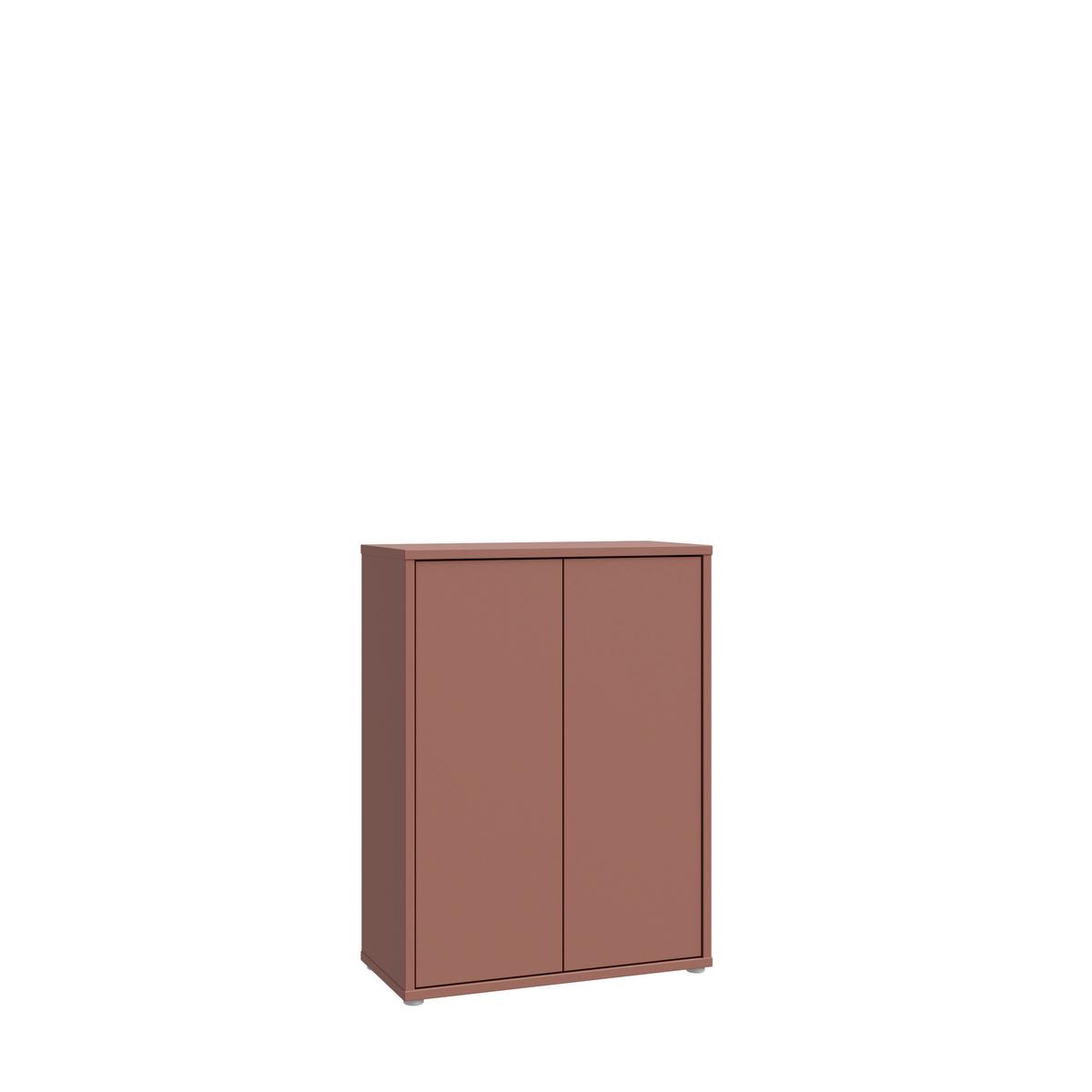 Skříň na boty ALICE terracotta - šedá/terracotta, Moderní, kompozitní dřevo/plast (74,5/99,1/34,9cm)