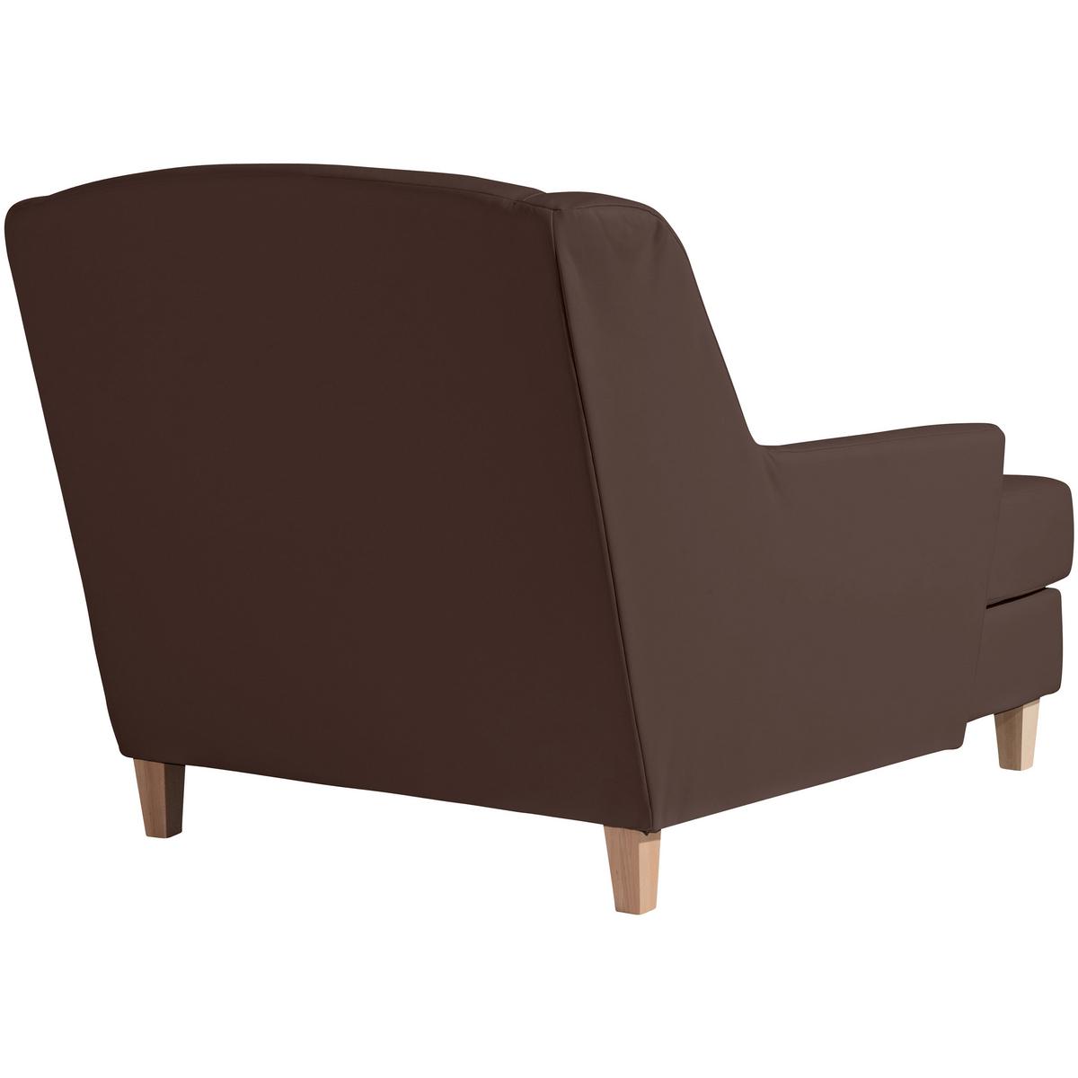 Big Sessel mit Armlehnen Judith Lederlook Braun - Naturfarben/Braun, MODERN, Textil (136/107/142cm) - Max Winzer