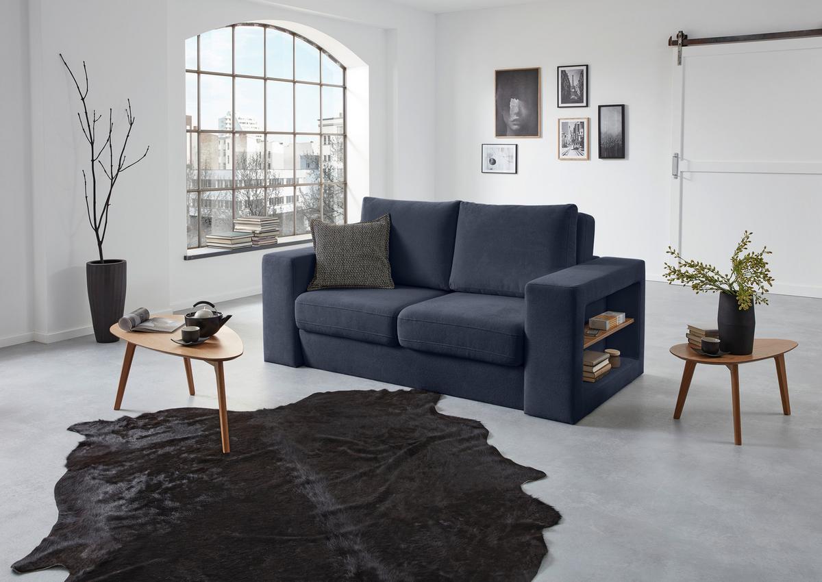 3-sitzer-sofa Looks V-2 - Eichefarben/Dunkelblau, Design, Textil (212/96/107cm) - LOOKS by W.Joop