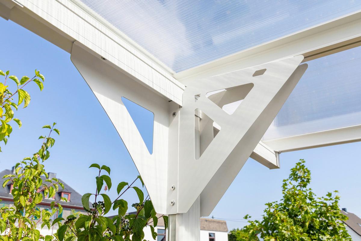 Přístřešek na auto CARPORT 15m2 - bílá, Basics, kov/plast (305/232/503cm)