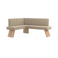 Eckbank Emma Ii Webstoff Beige, B: 140 Cm - Eichefarben/Beige, KONVENTIONELL, Holzwerkstoff/Textil (140/160cm)
